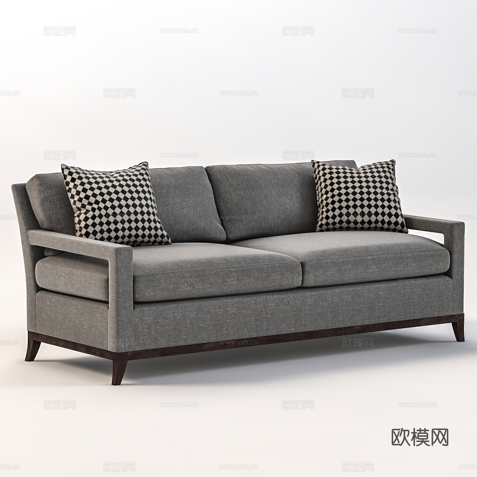 现代双人沙发 布艺沙发 休闲沙发3d模型