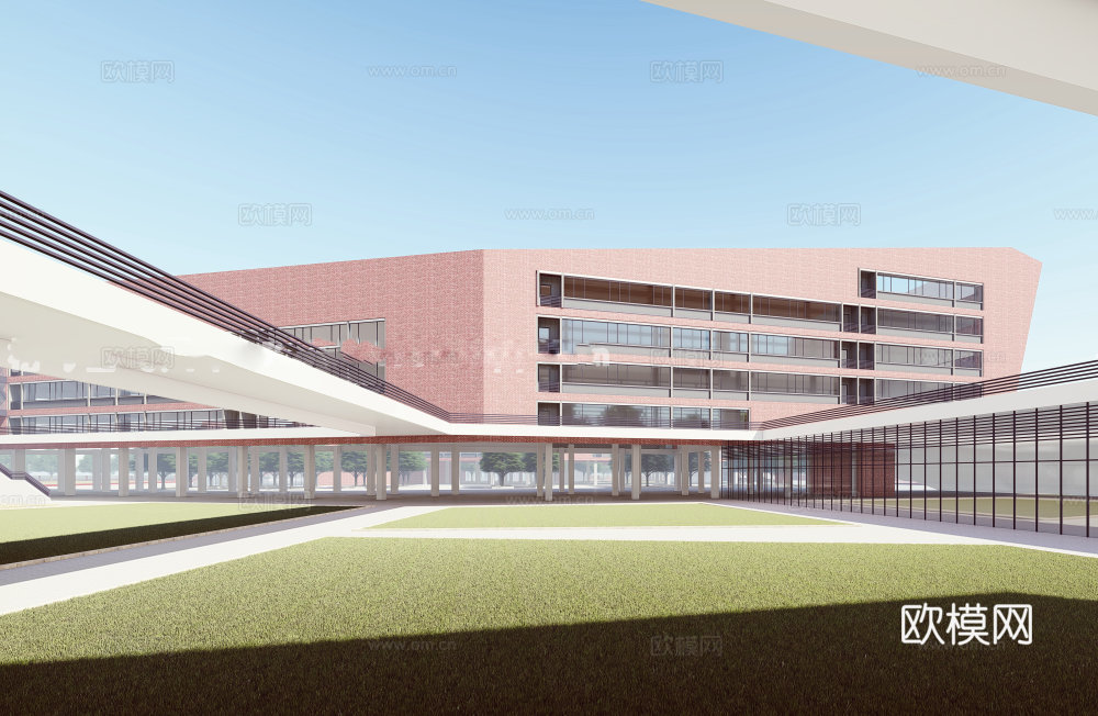 现代学校su模型下载