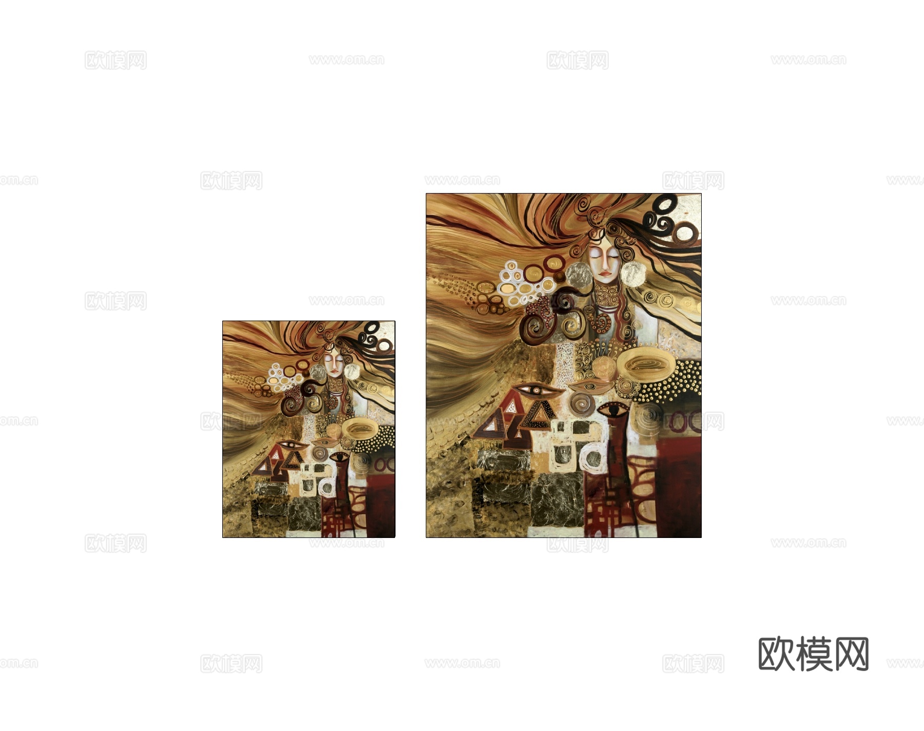 现代装饰画免费su模型下载