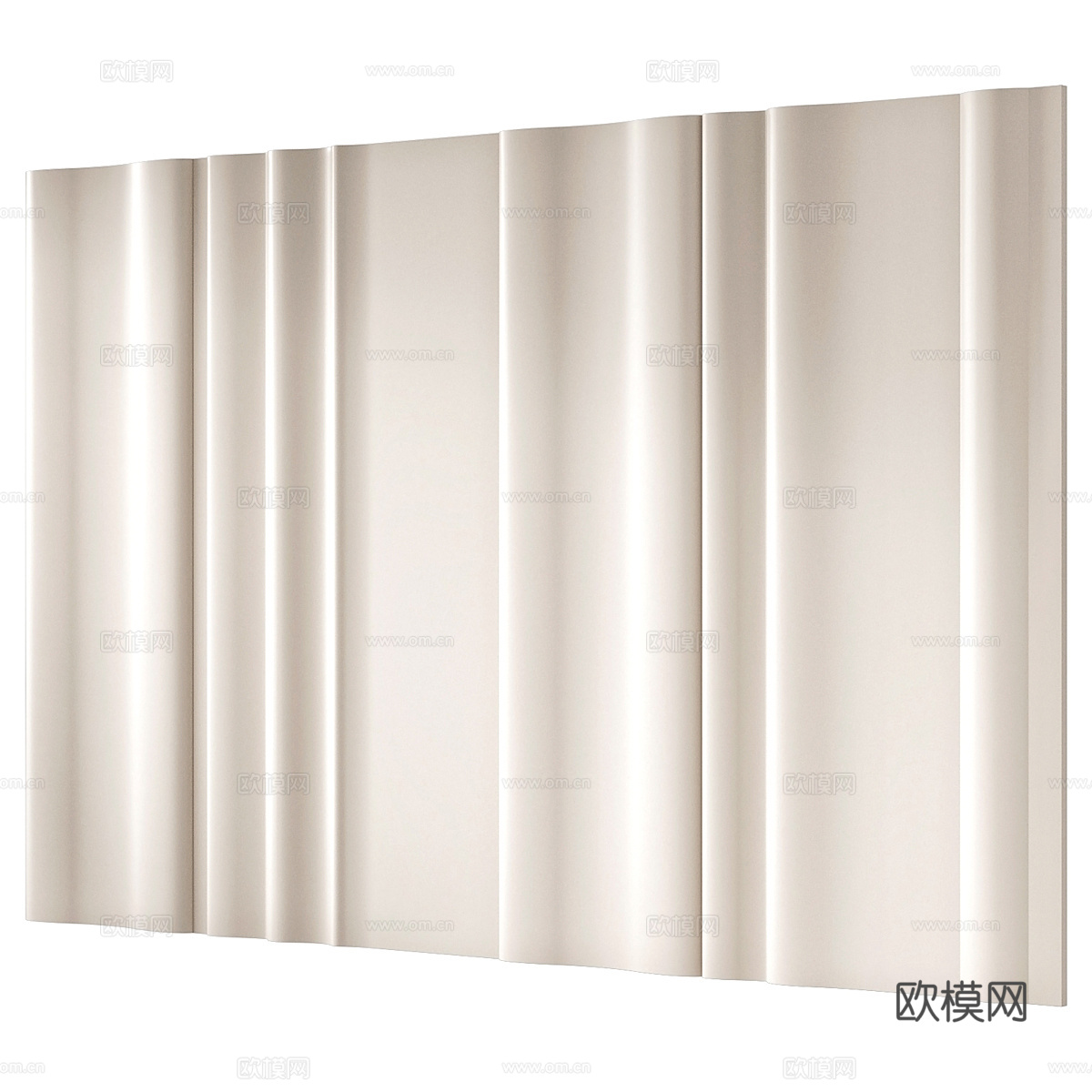 现代轻奢波浪装饰墙板3d模型