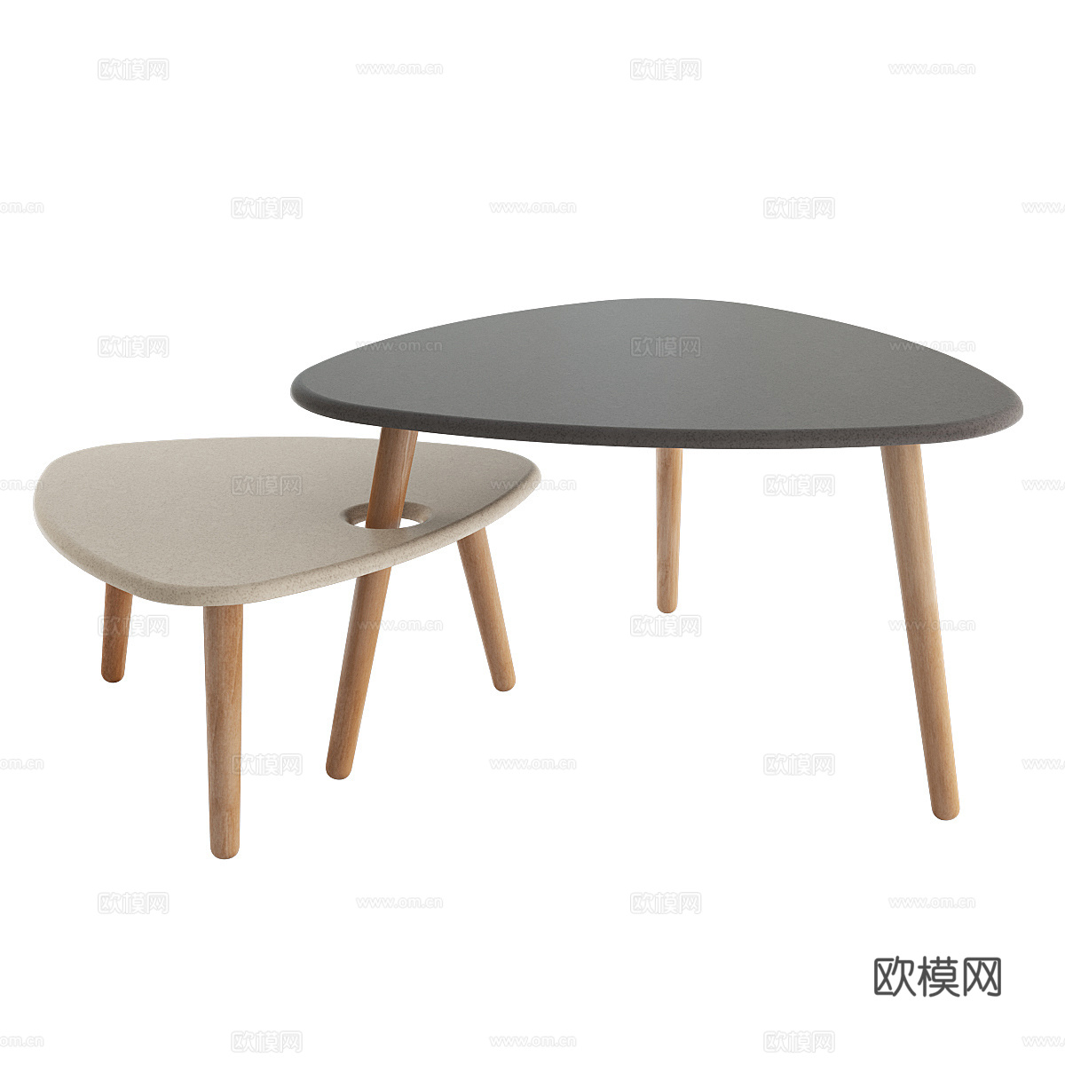 新中式侘寂餐桌椅组合3d模型
