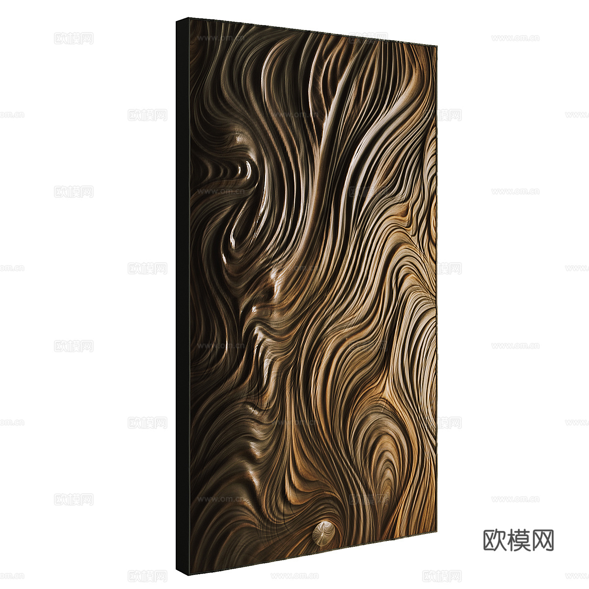 新中式浅浮雕挂板3d模型