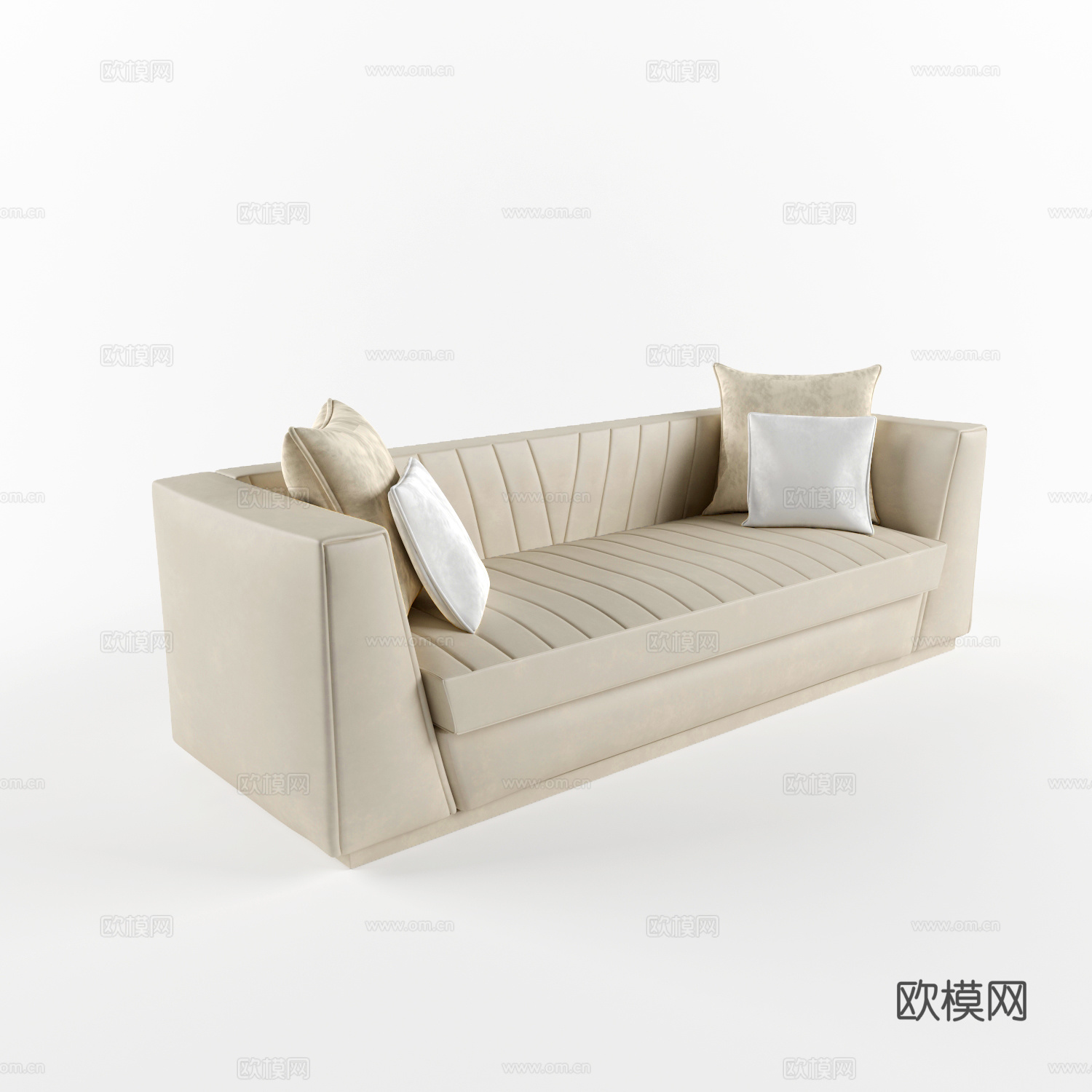 现代双人沙发 皮革沙发 休闲沙发3d模型