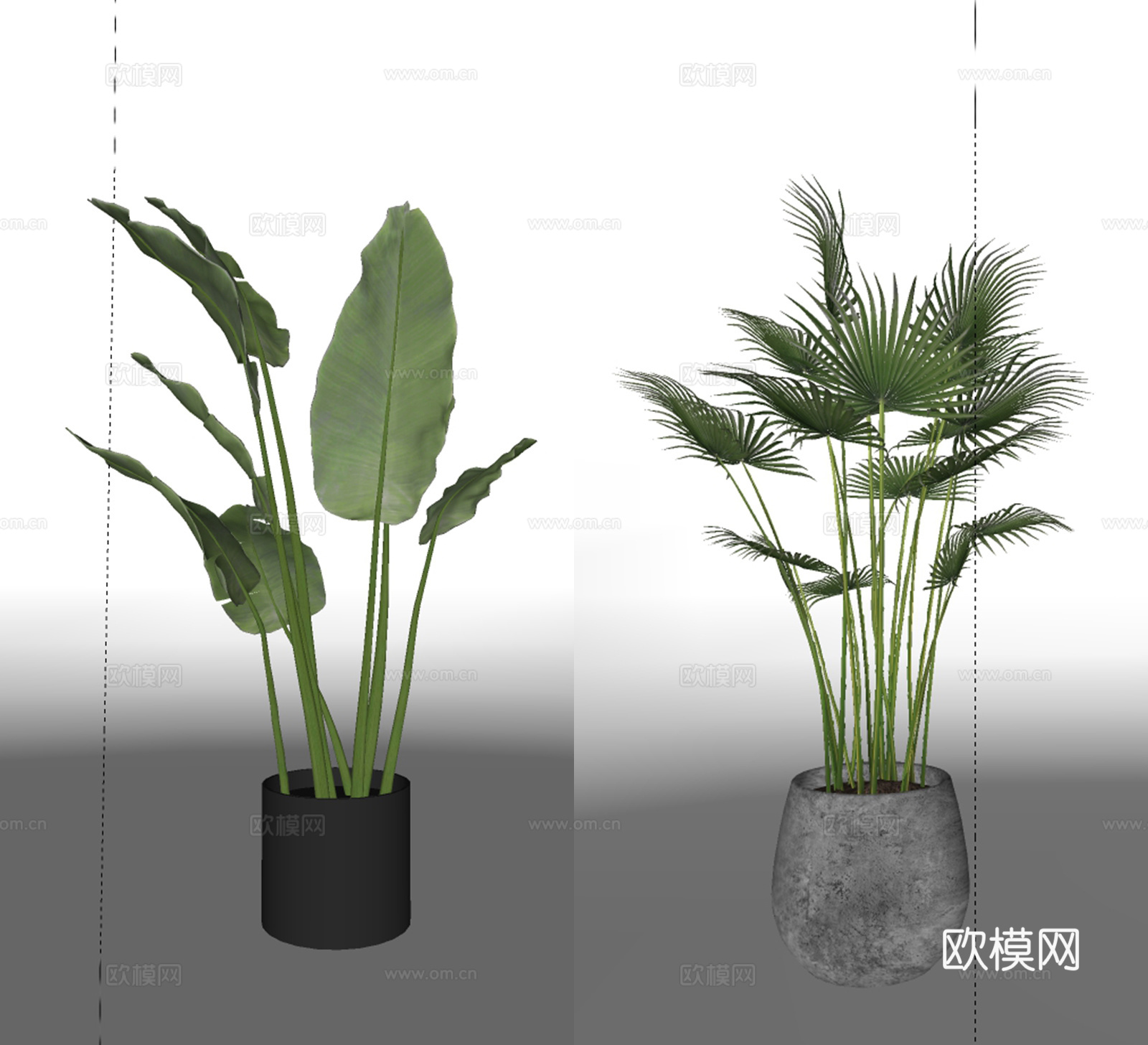 现代花艺盆栽su模型下载