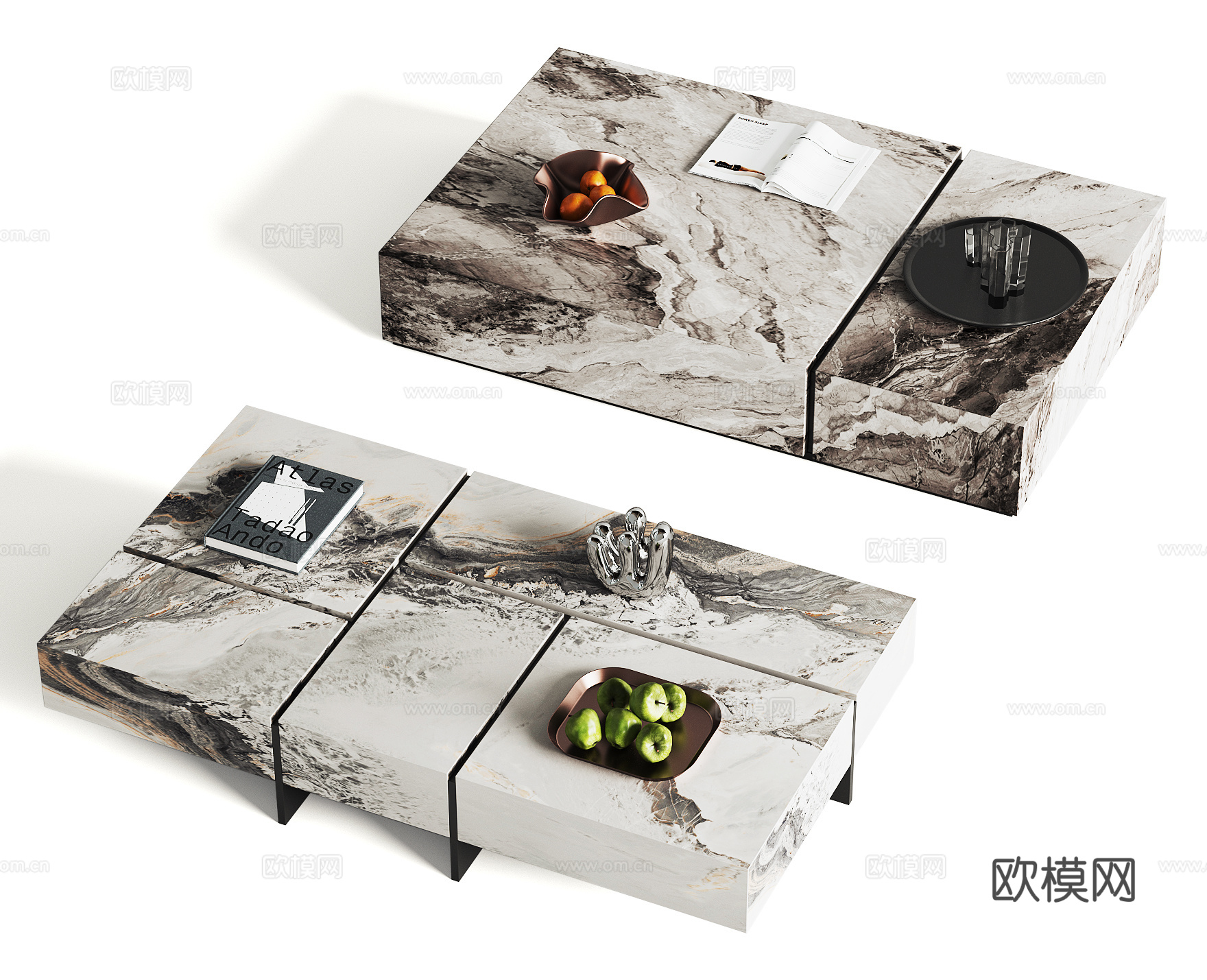 现代茶几 边几 桌几边几 大理石茶几3d模型