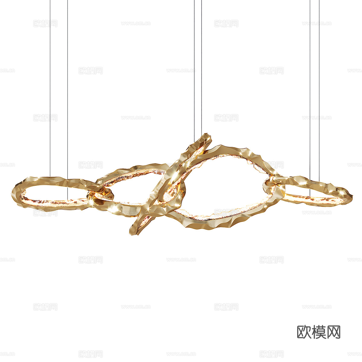 现代轻奢金属工艺吊灯3d模型