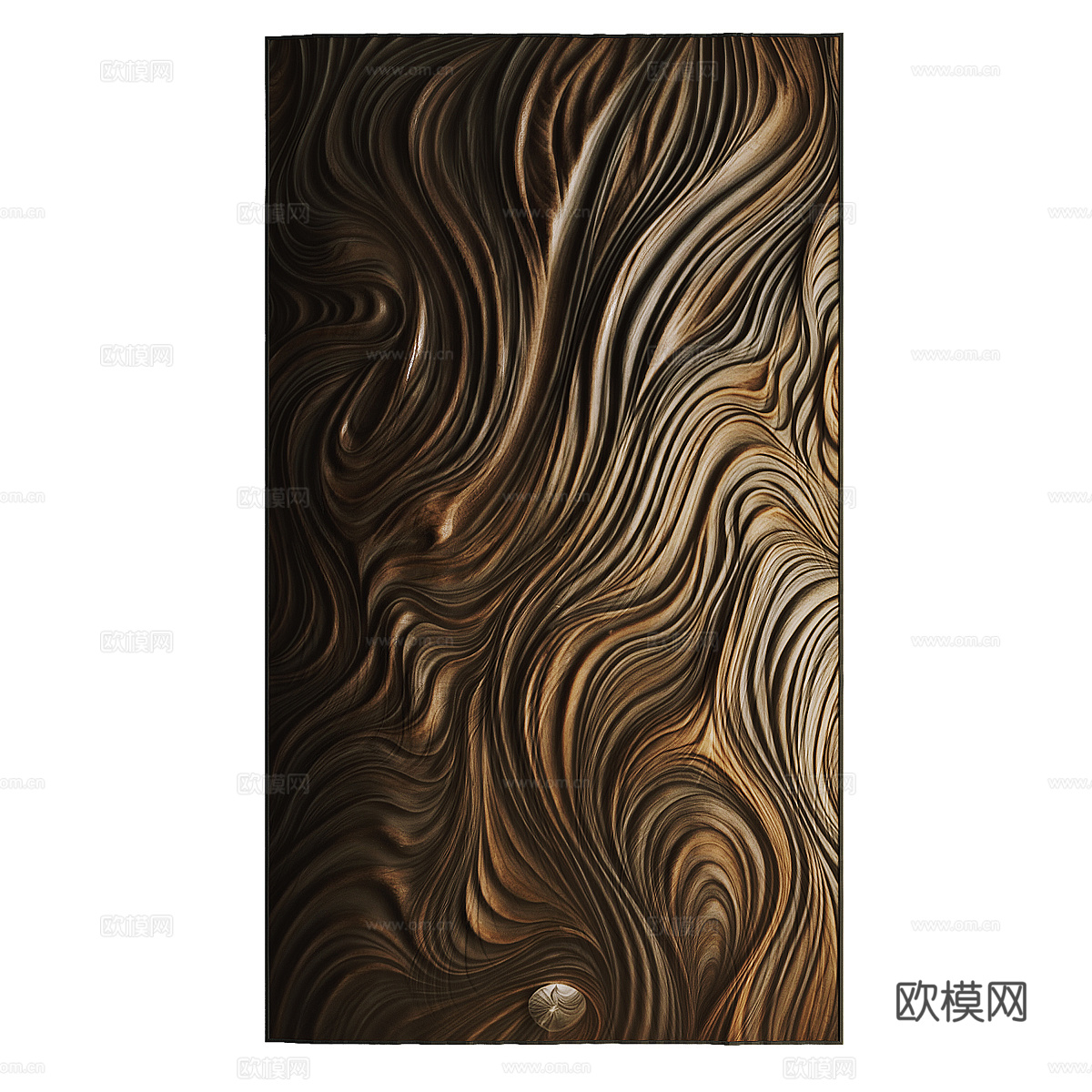 新中式浅浮雕挂板3d模型
