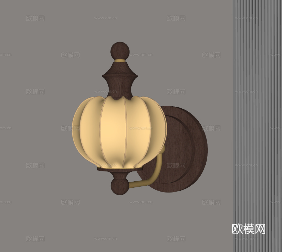 法式复古壁灯 床头灯 装饰灯 中古风壁灯su模型