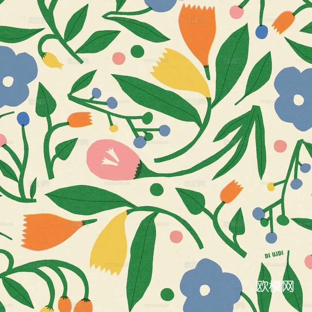 花卉装饰画 抽象画下载（渲染图3）