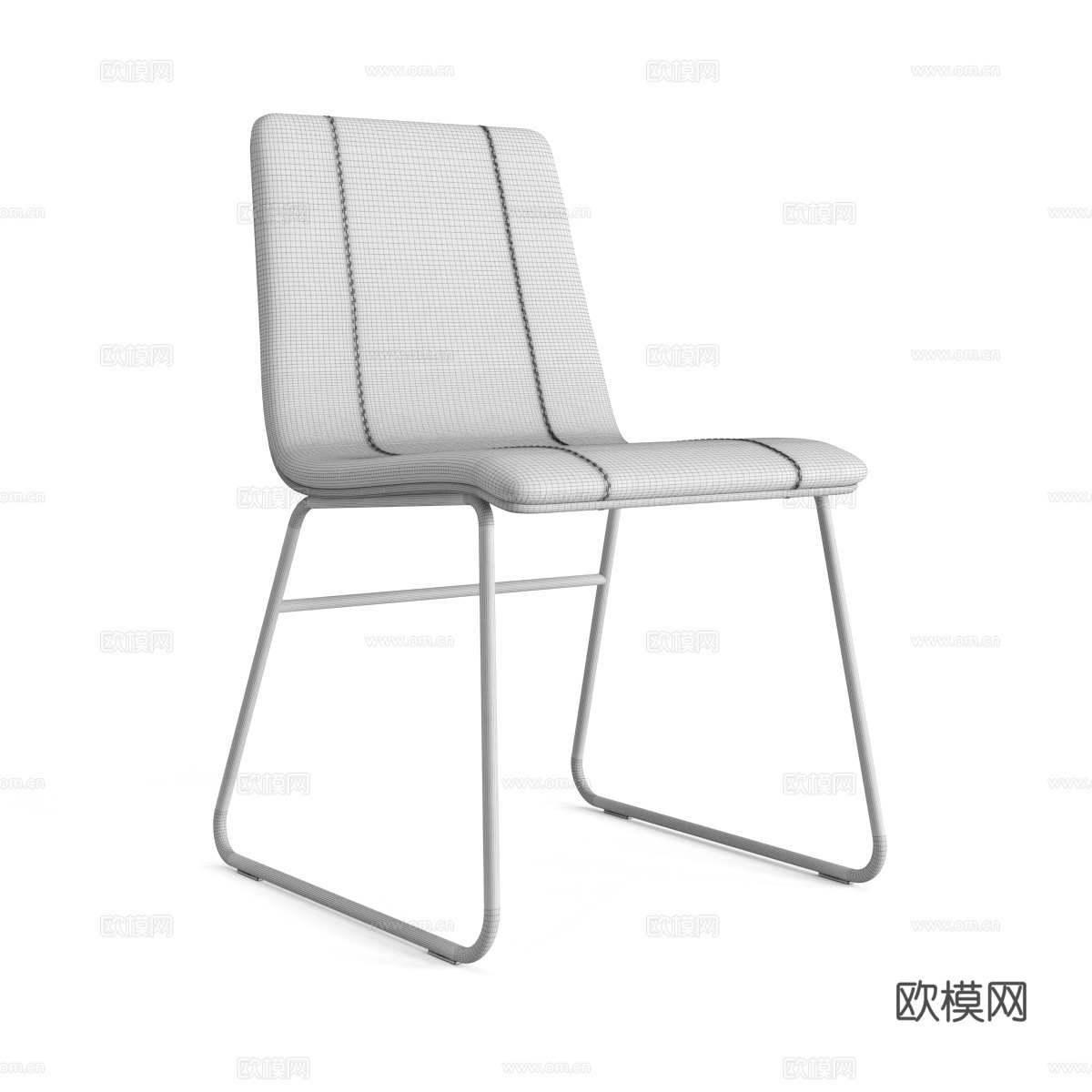 现代极简皮革椅子3d模型