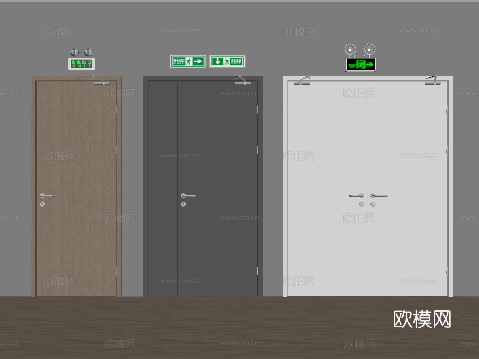 消防门 现代消防门 防火门su模型
