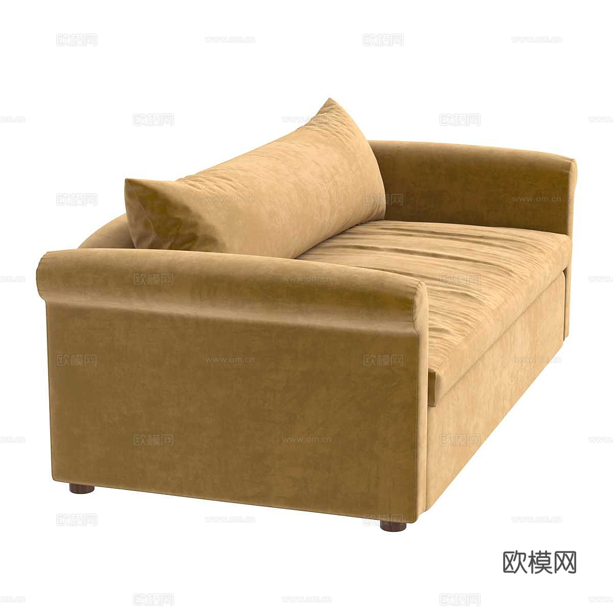 现代奶油风布艺休闲沙发3d模型
