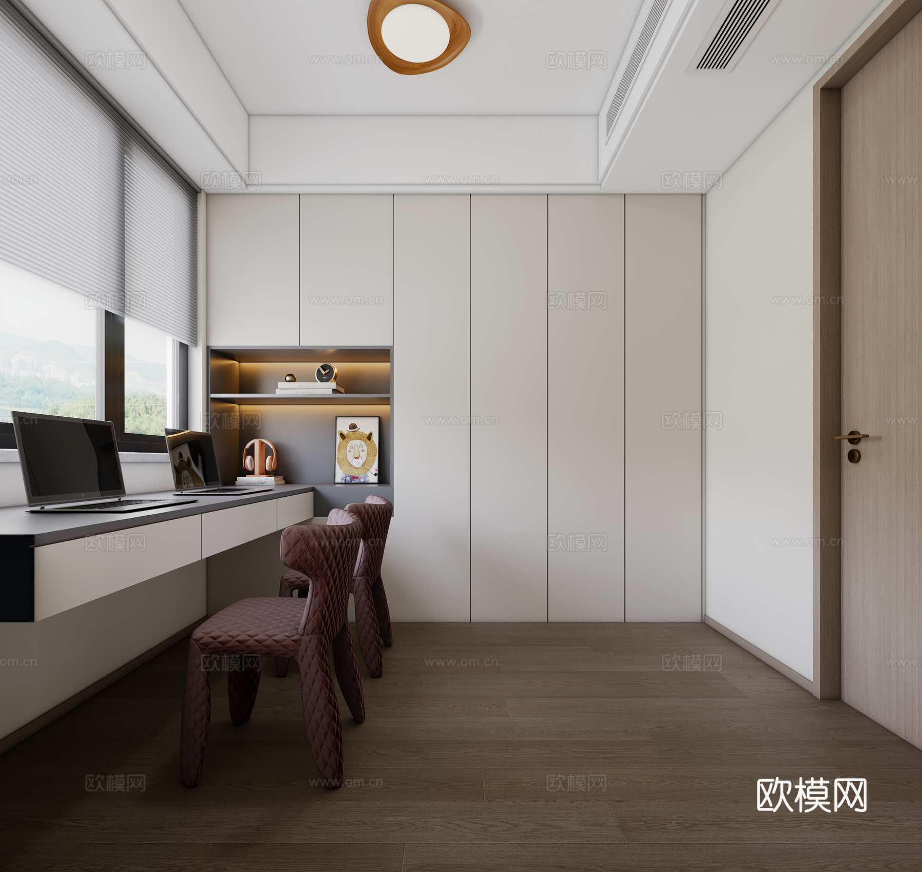 现代简约书房  休闲椅3d模型