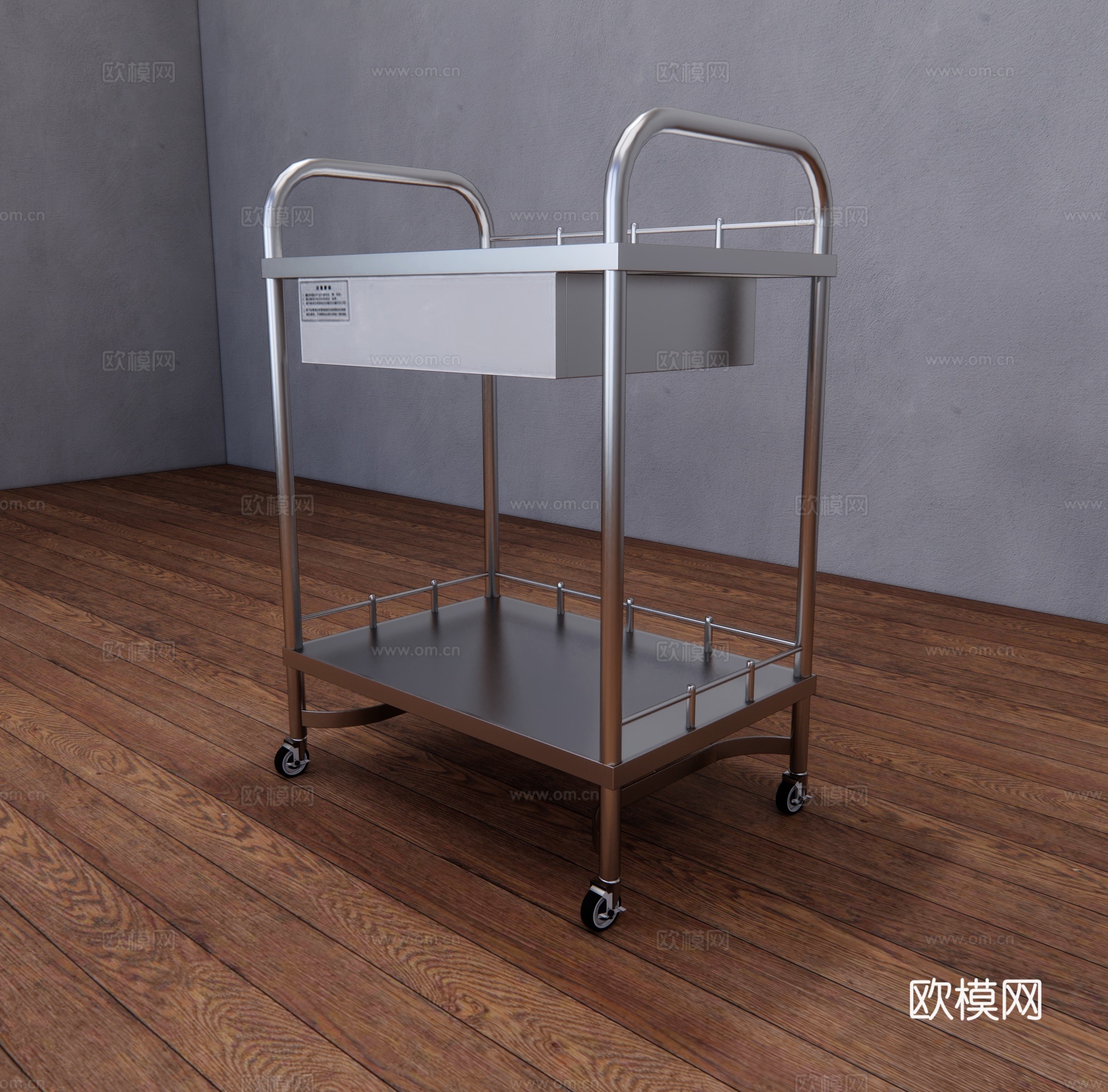 现代医疗手推车su模型下载