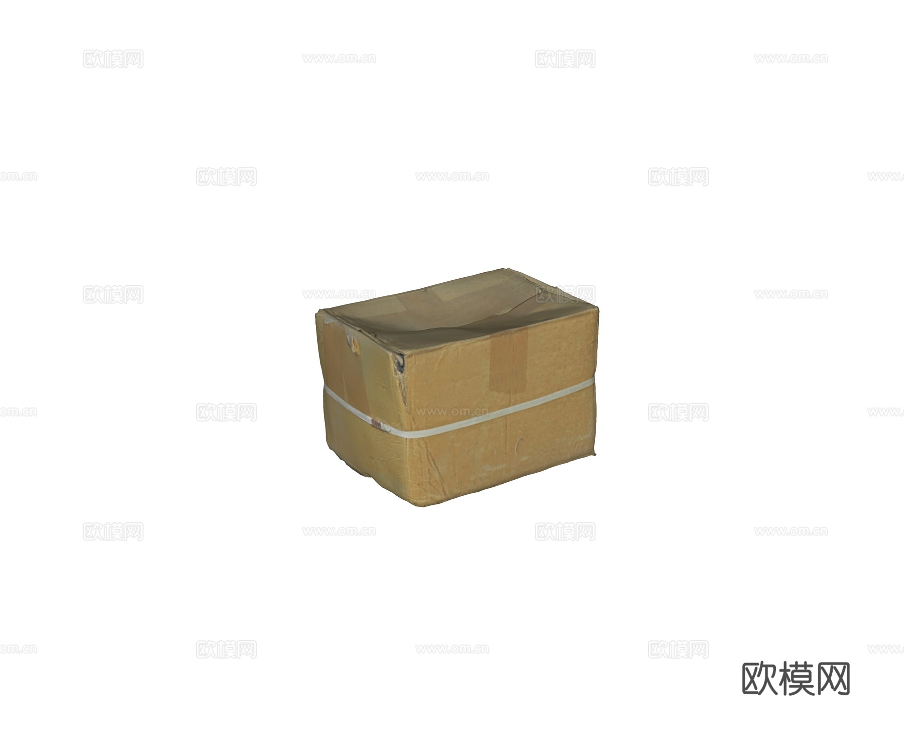 现代 纸箱子 纸盒子 纸壳 破旧纸壳箱su模型