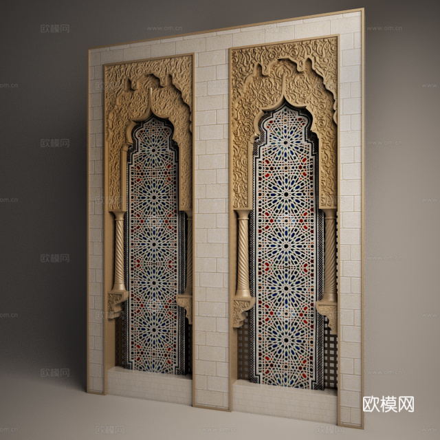 阿拉伯雕花拱门 雕花拱门 拱门3d模型