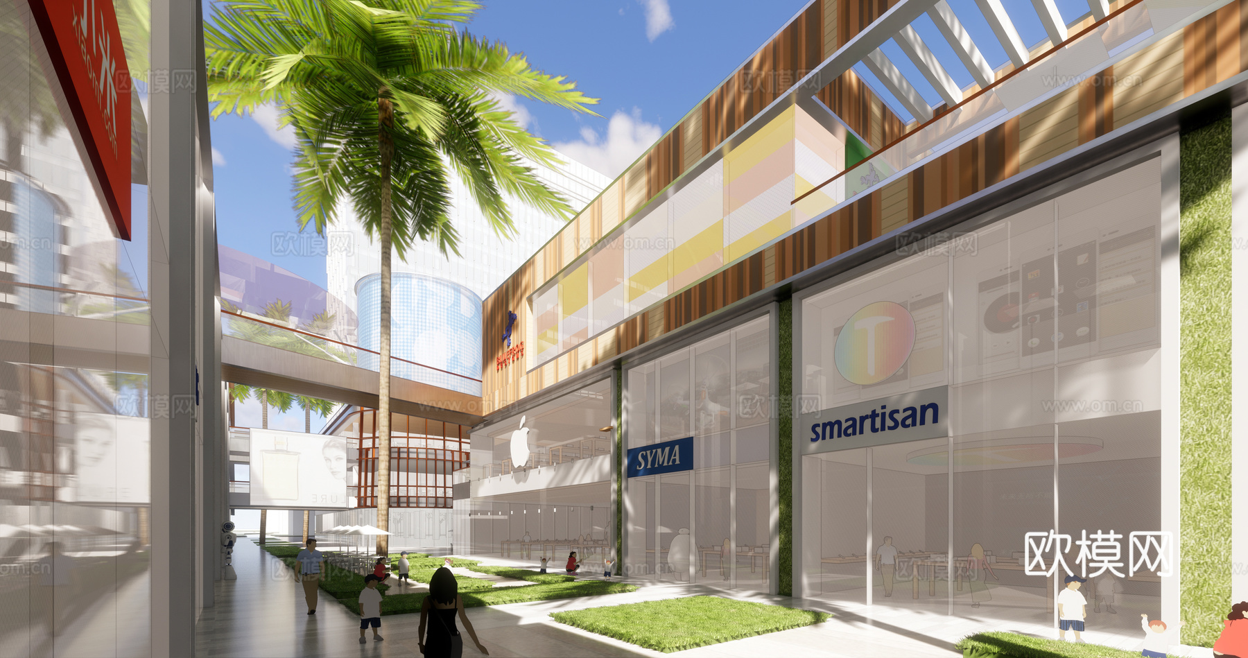 现代商业街su模型下载下载（渲染图5）
