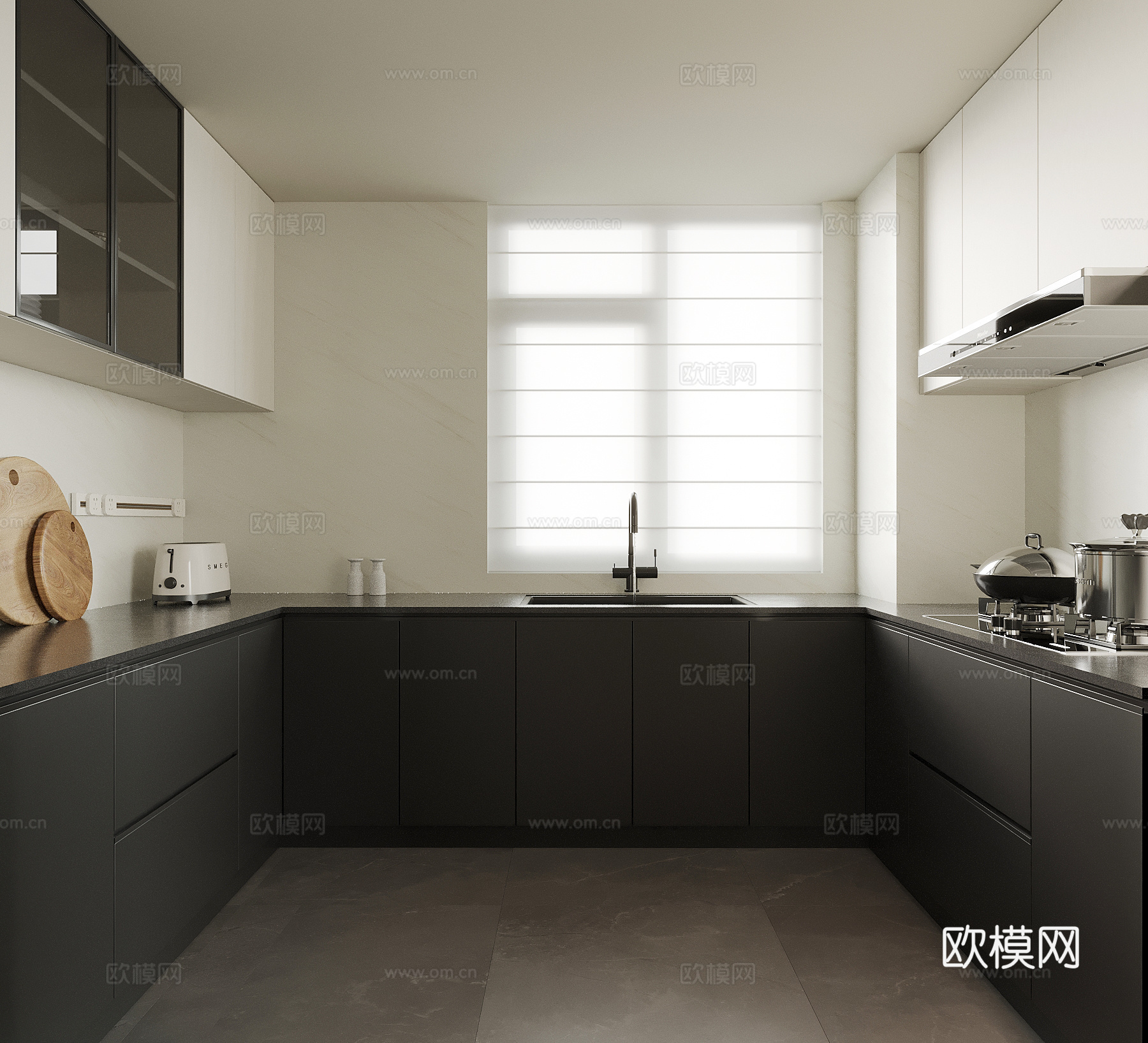 现代厨房su模型
