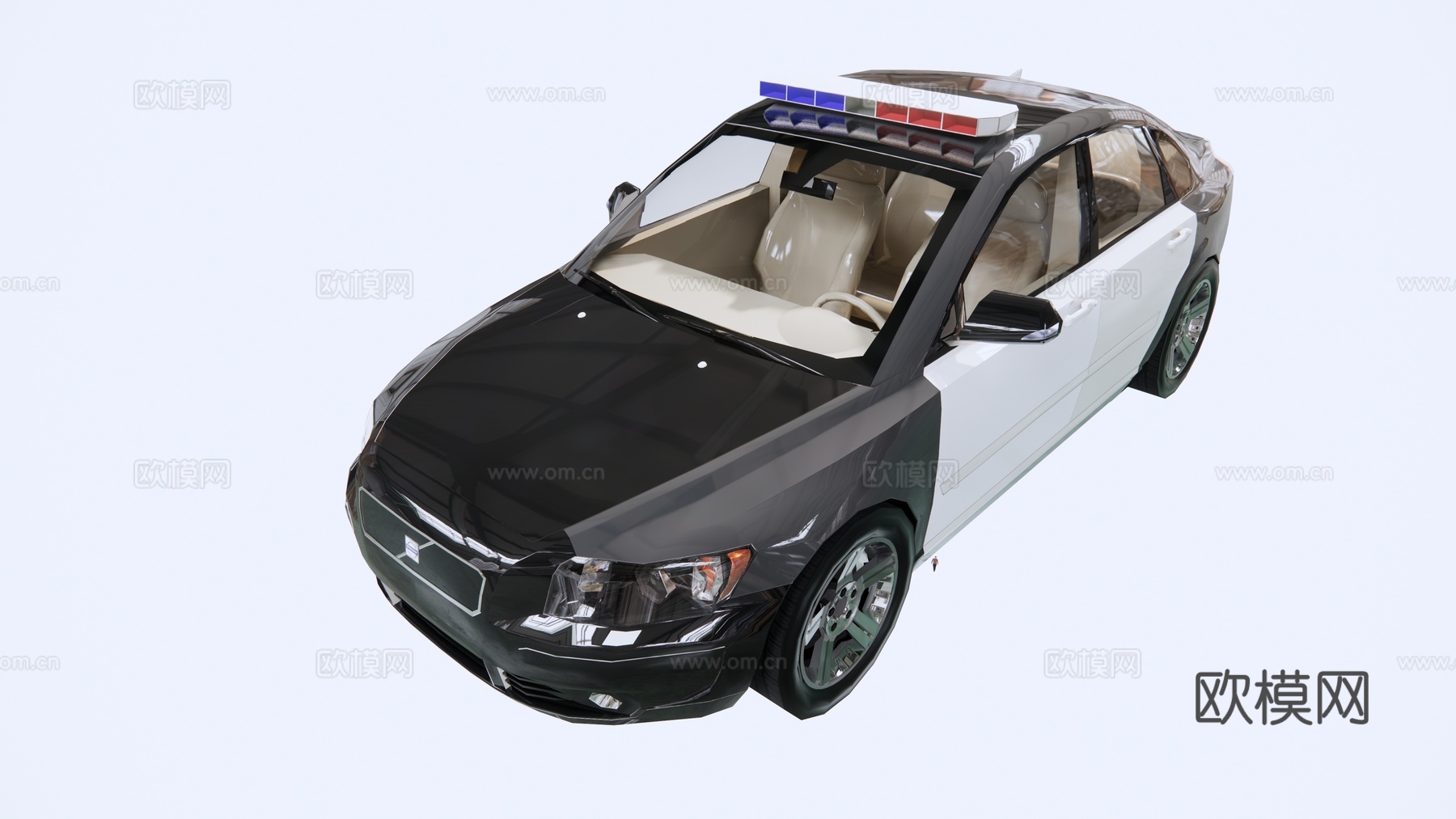 现代警车su模型下载