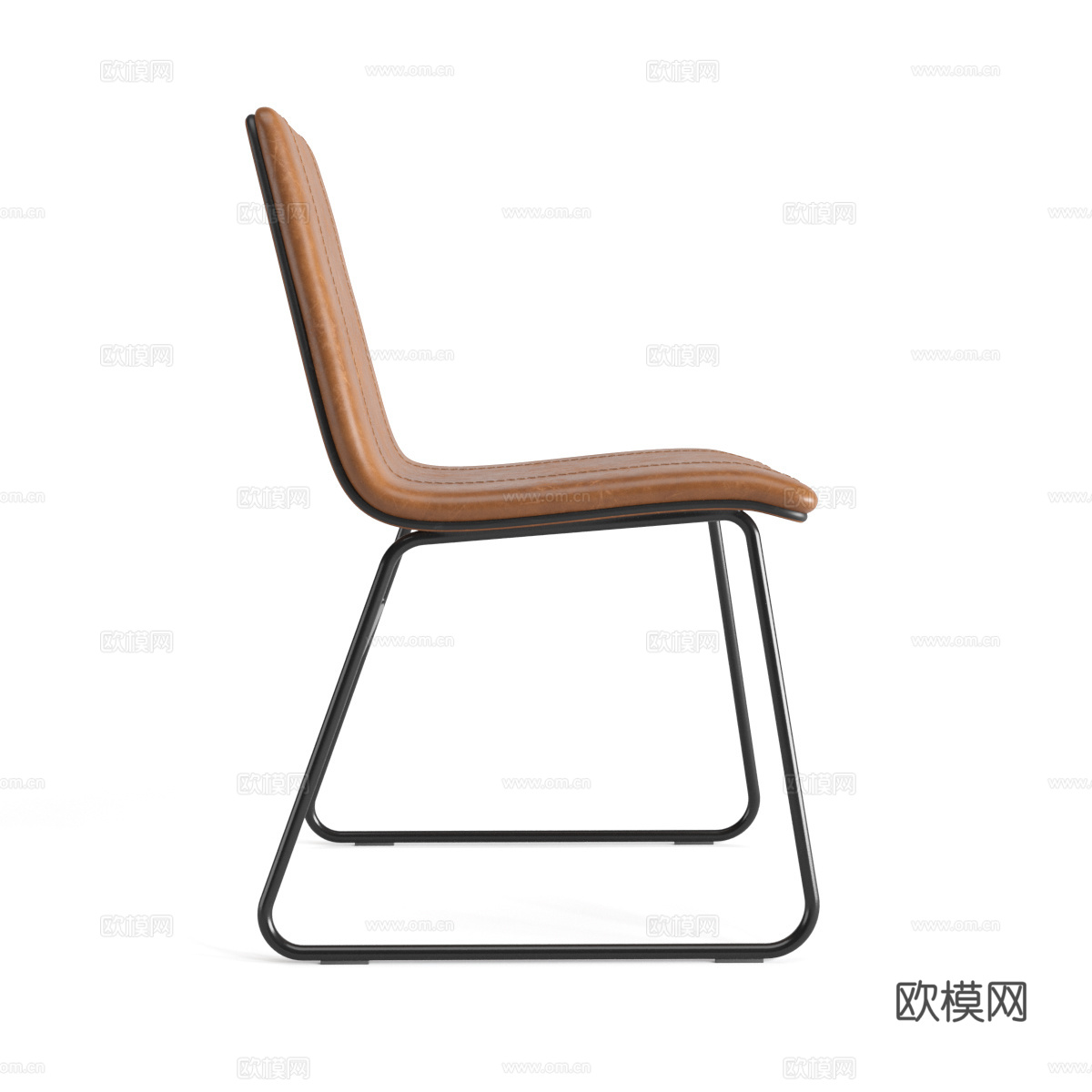 现代极简皮革椅子3d模型