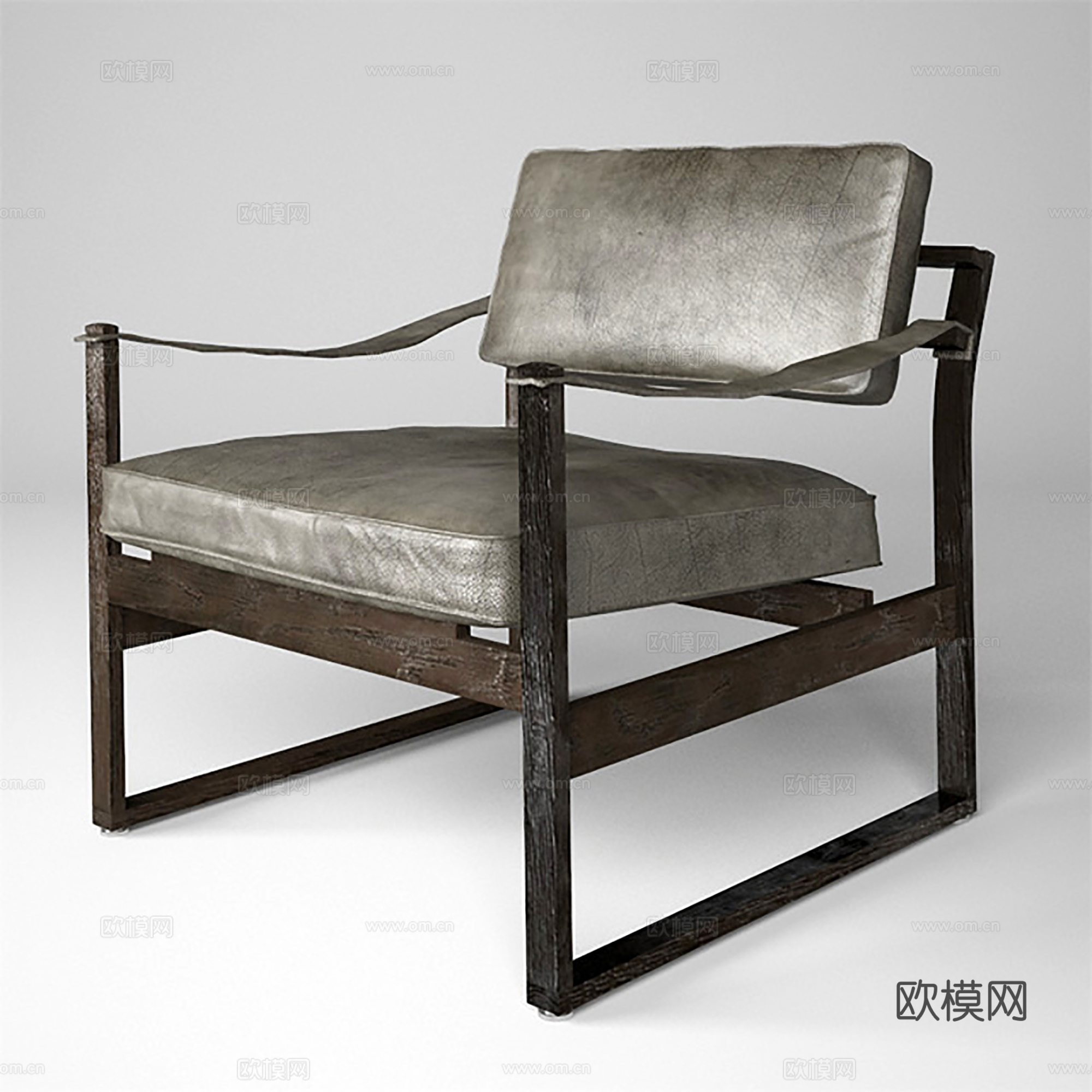 工业风休闲椅 皮椅 餐椅 单椅3d模型