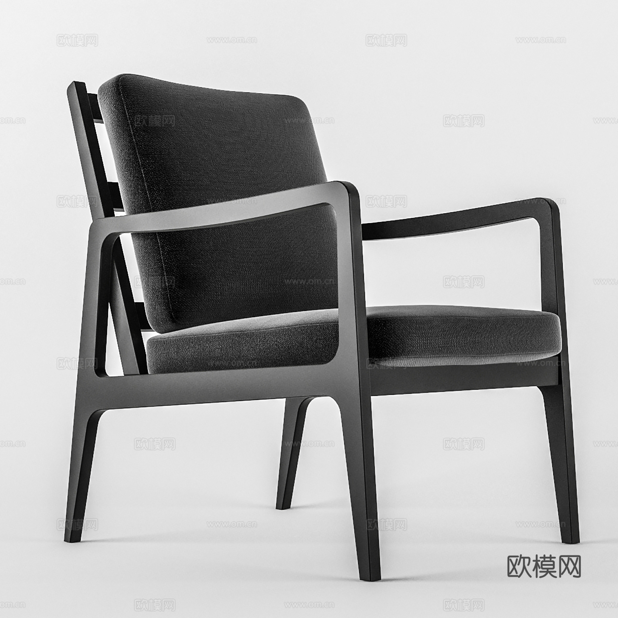 现代休闲椅 布椅 书椅 单椅3d模型
