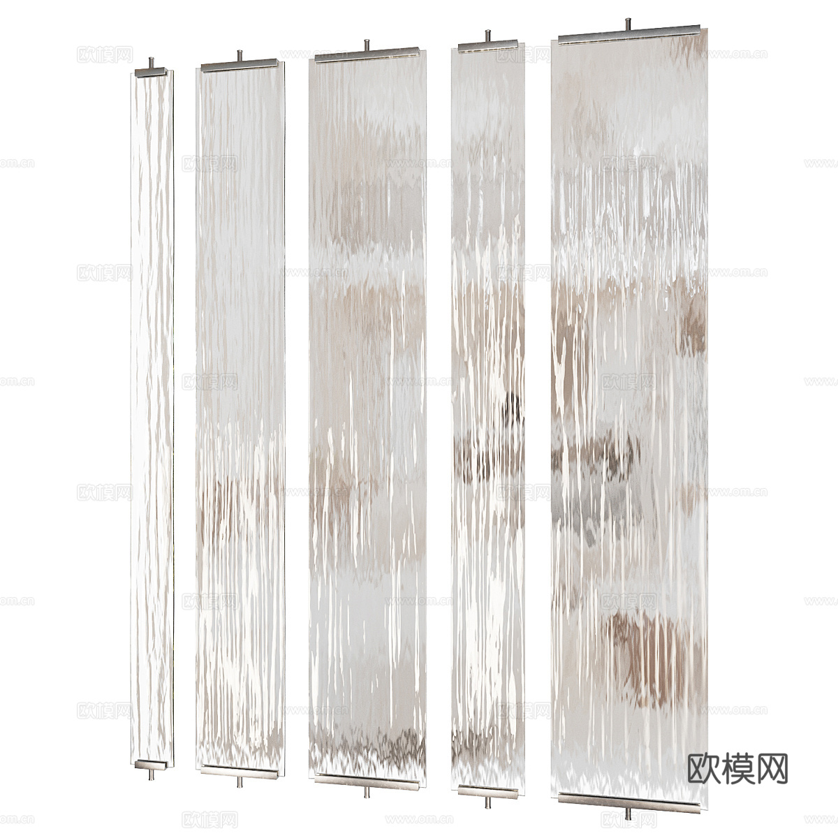 现代轻奢玻璃屏风隔断3d模型