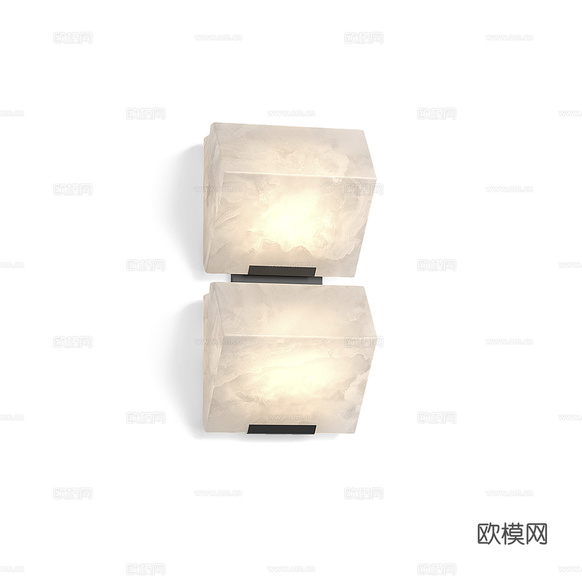 現(xiàn)代透光石壁燈3d模型下載(渲染圖3)