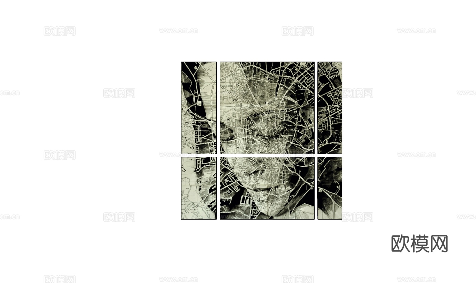 现代挂画装饰画免费su模型下载