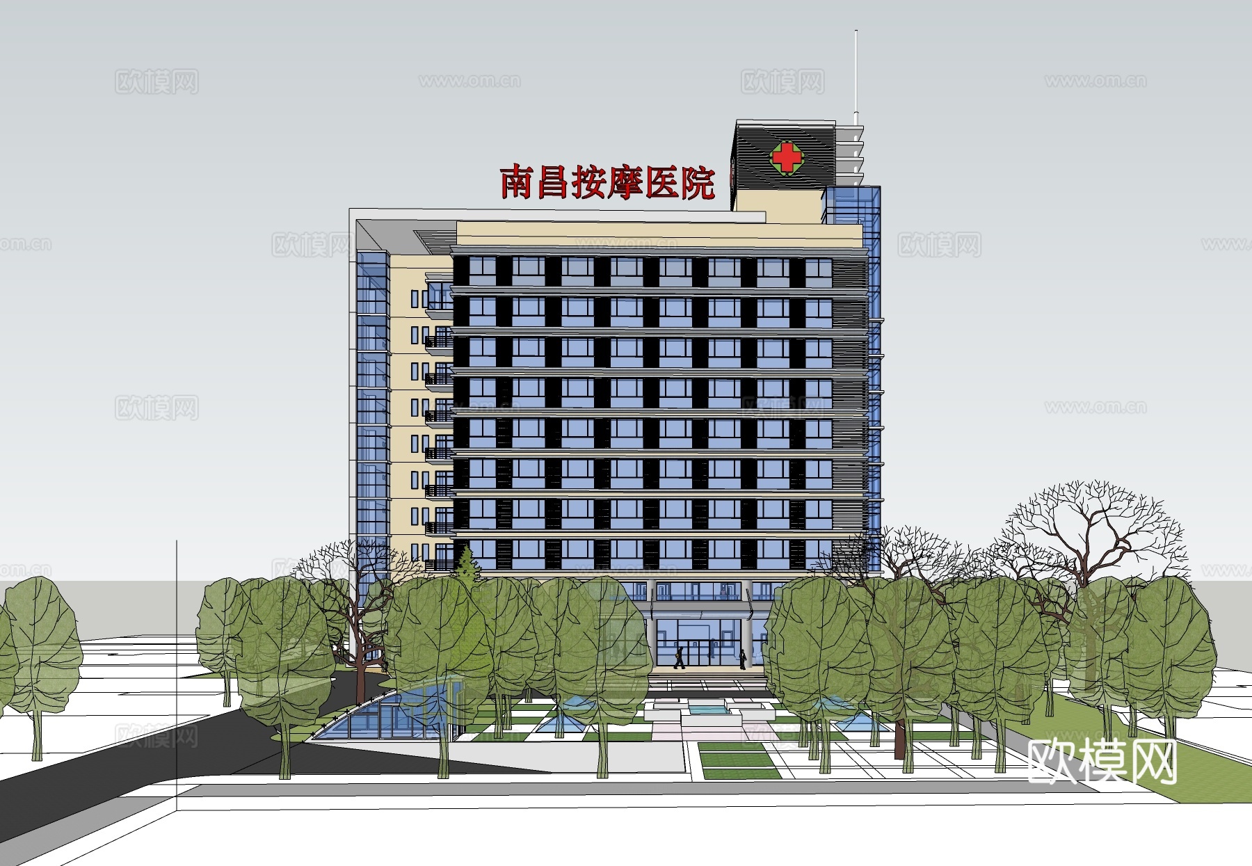 现代按摩医院su模型下载
