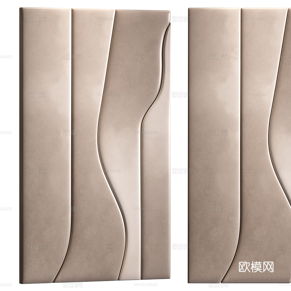 现代意式硬包艺术墙饰3d模型