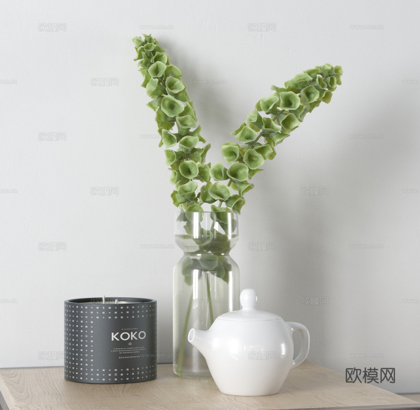 现代饰品摆件 花瓶花艺 陶瓷器皿3d模型