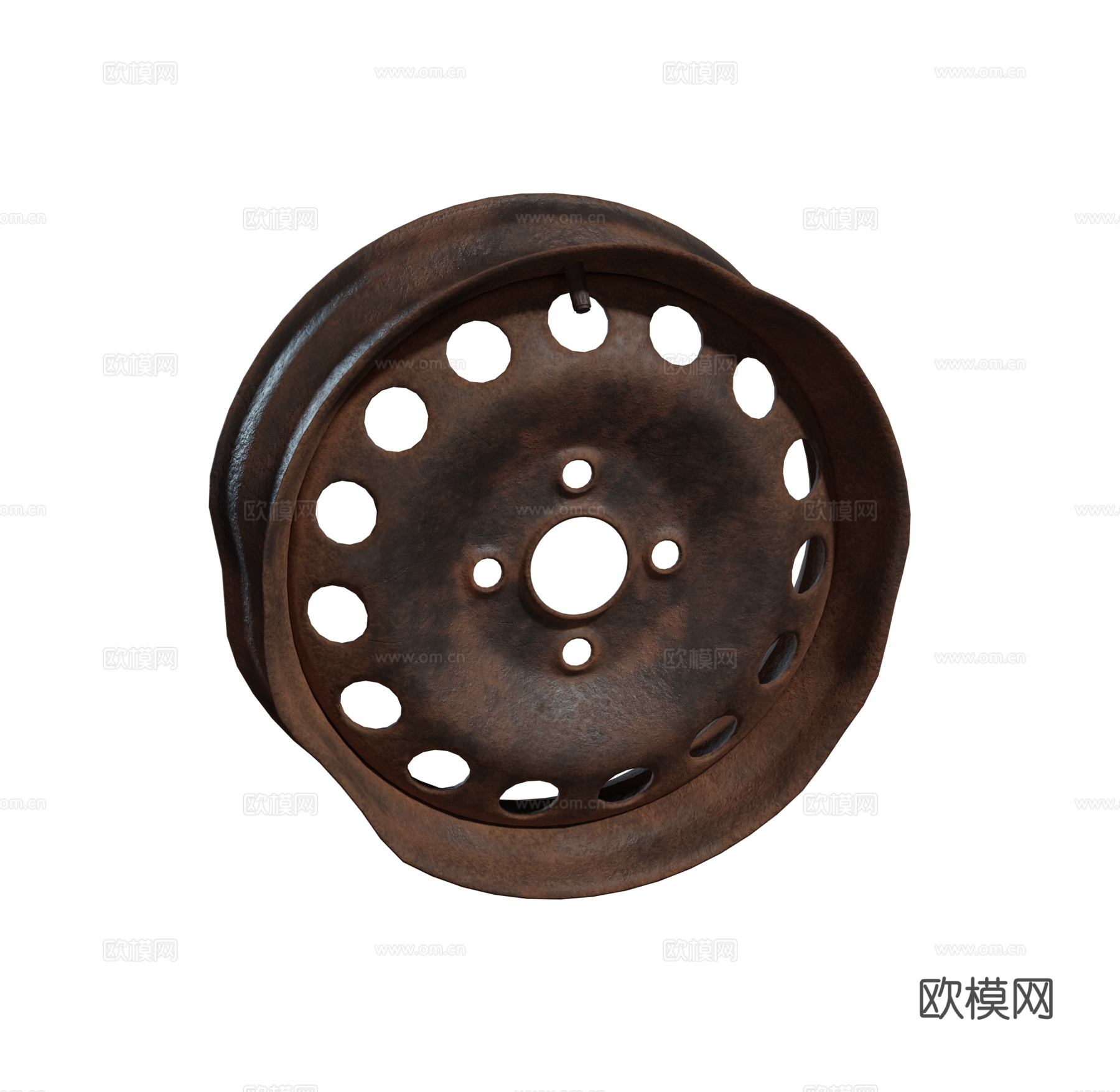 现代生锈车轮毂 铁艺变形轮毂su模型