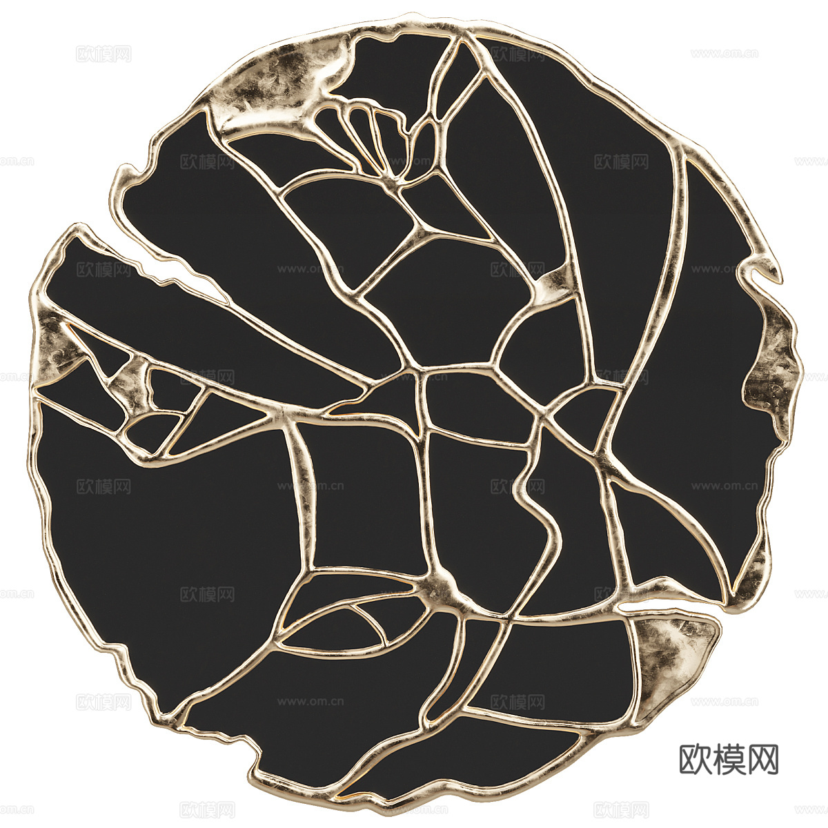 现代轻奢金属碎片化装饰镜子3d模型