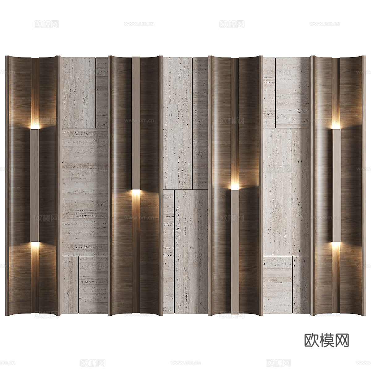 现代意式轻奢装饰墙板3d模型