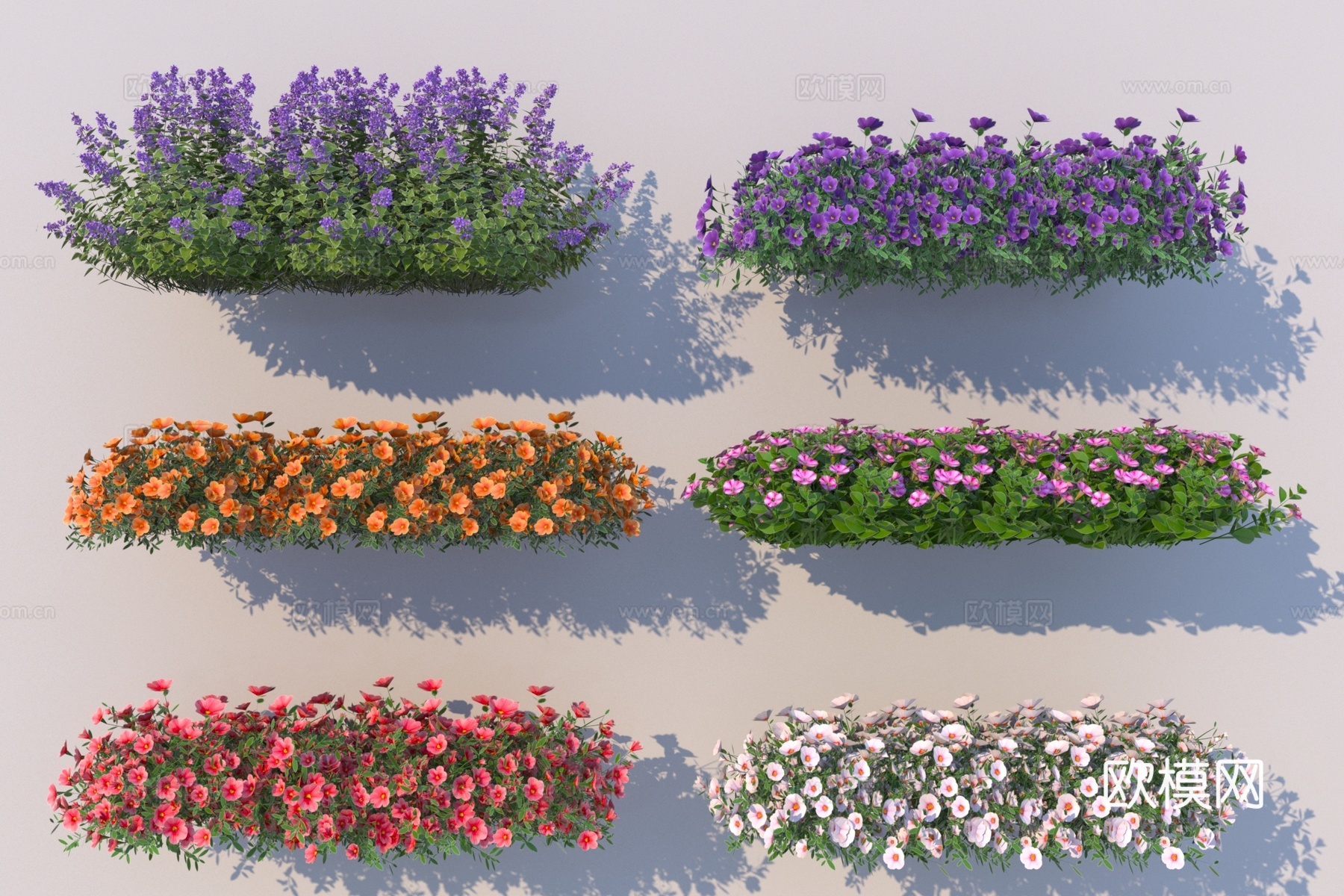 现代花草组合3d模型