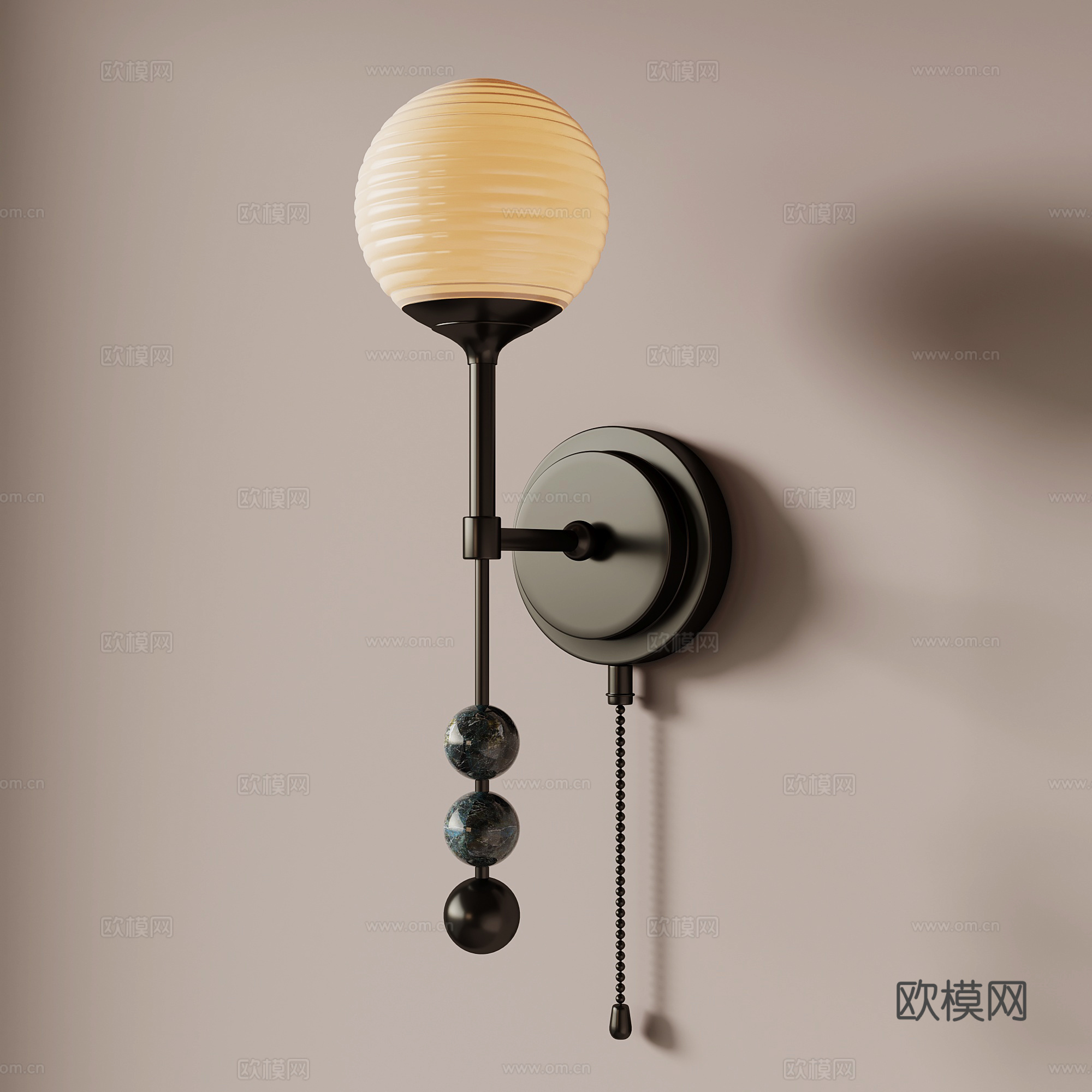 现代壁灯 金属壁灯 球形壁灯su模型