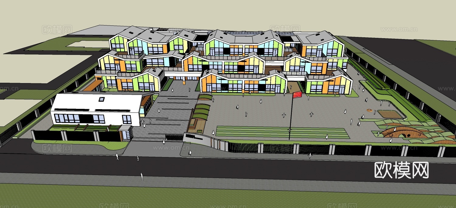现代幼儿园su模型下载下载（渲染图6）