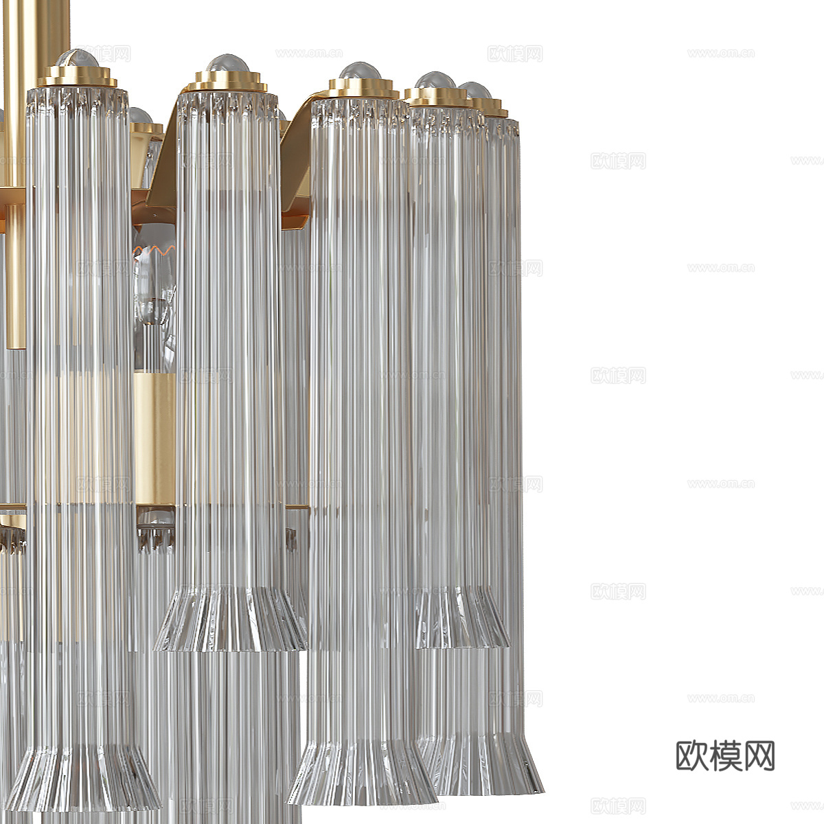 现代意式轻奢椭圆形吊灯3d模型