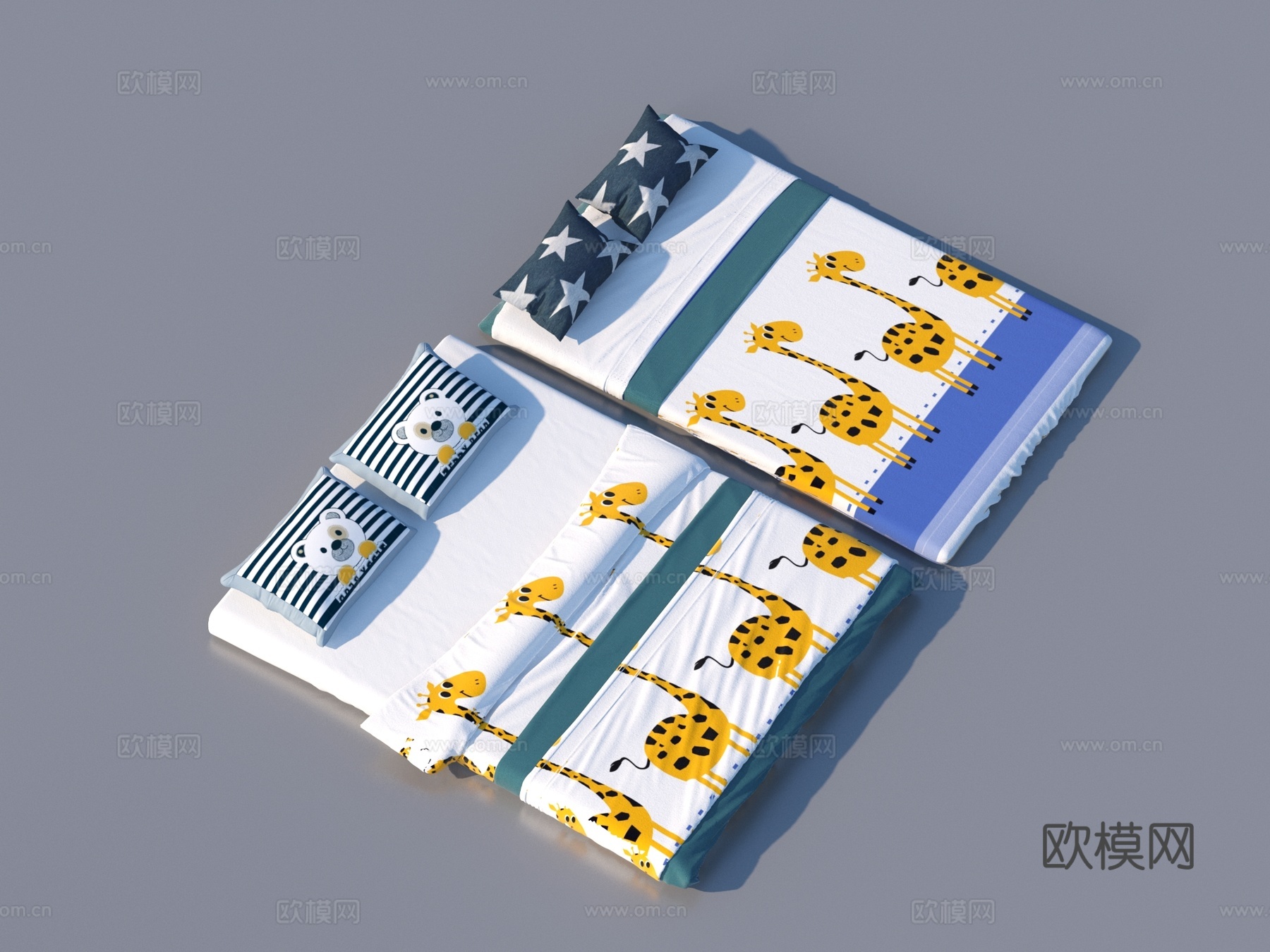 床垫 枕头 被子 棉被 床上用品3d模型