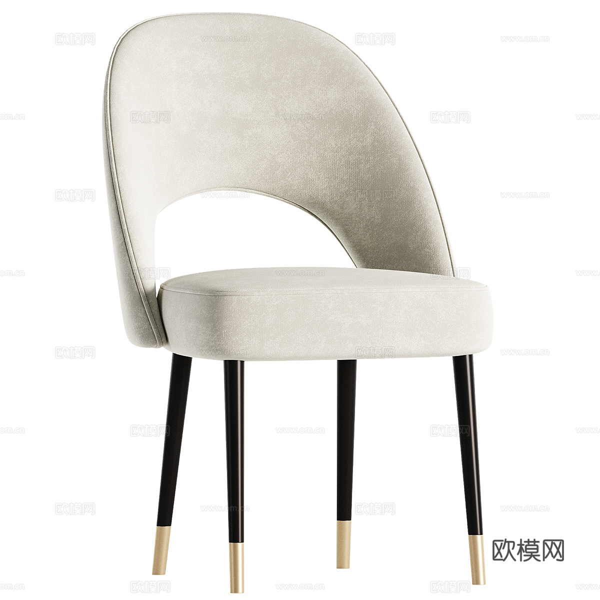 现代意式轻奢布艺单椅3d模型
