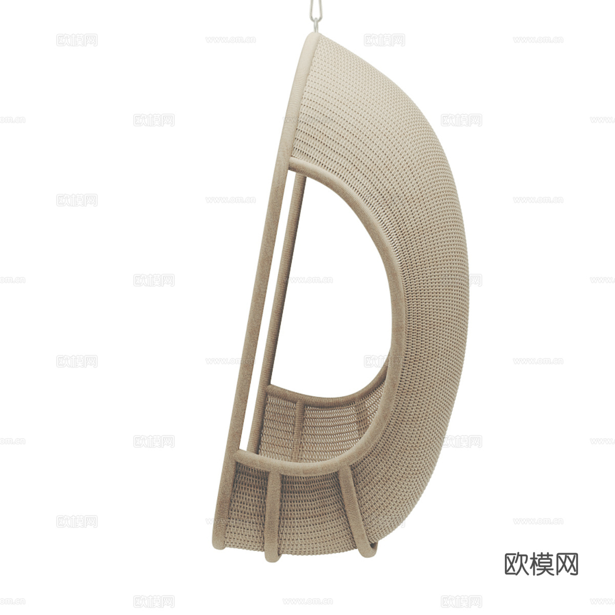 新中式侘寂藤编吊椅3d模型