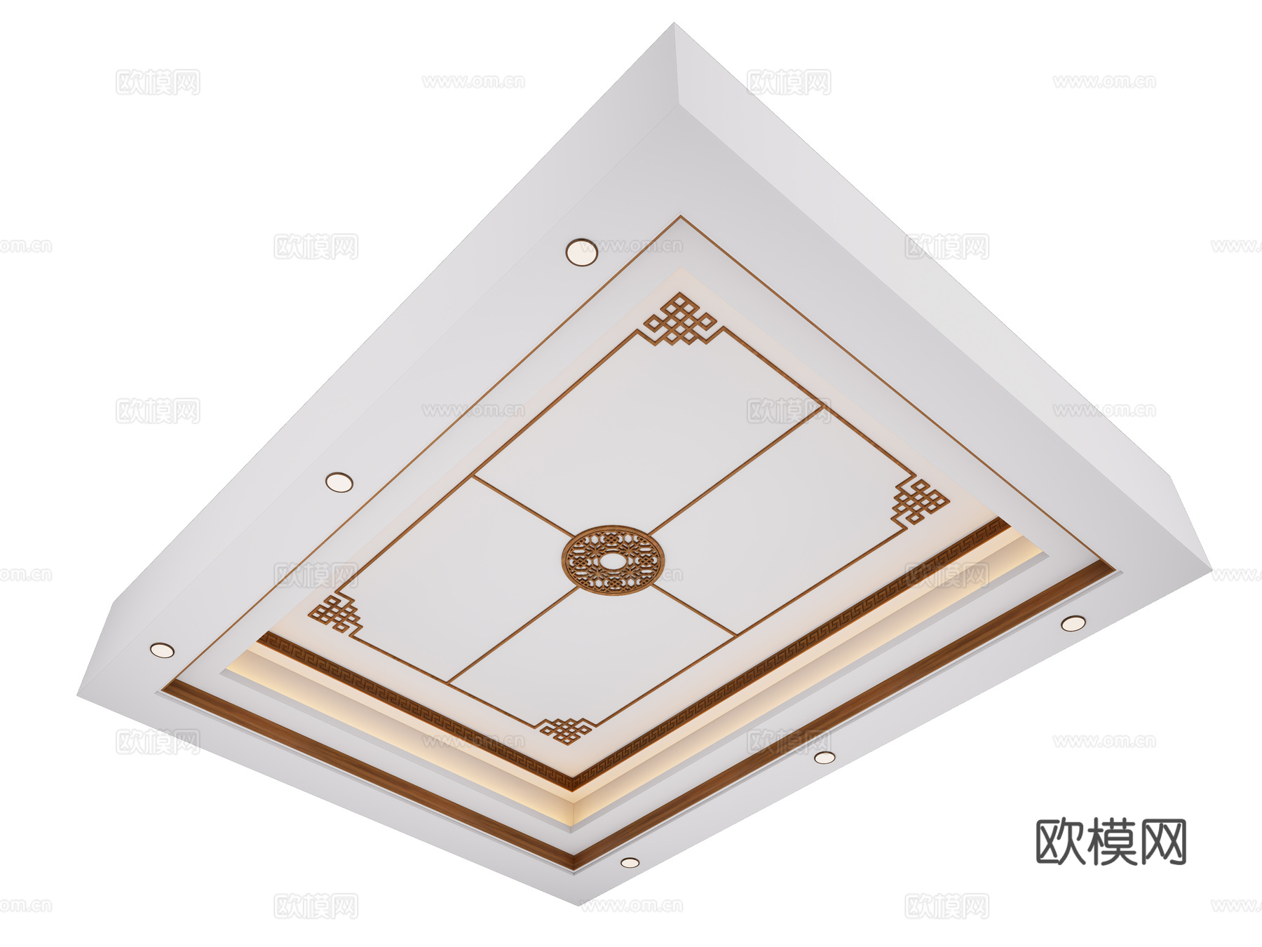 新中式吊顶 新中式天花吊顶 石膏板天花吊顶 中式角花吊顶 中3d模型