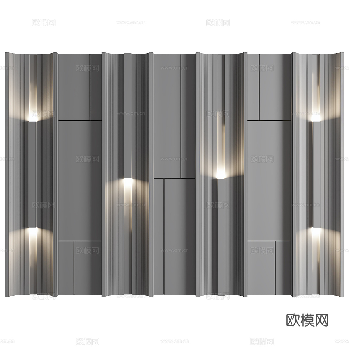 现代意式轻奢装饰墙板3d模型