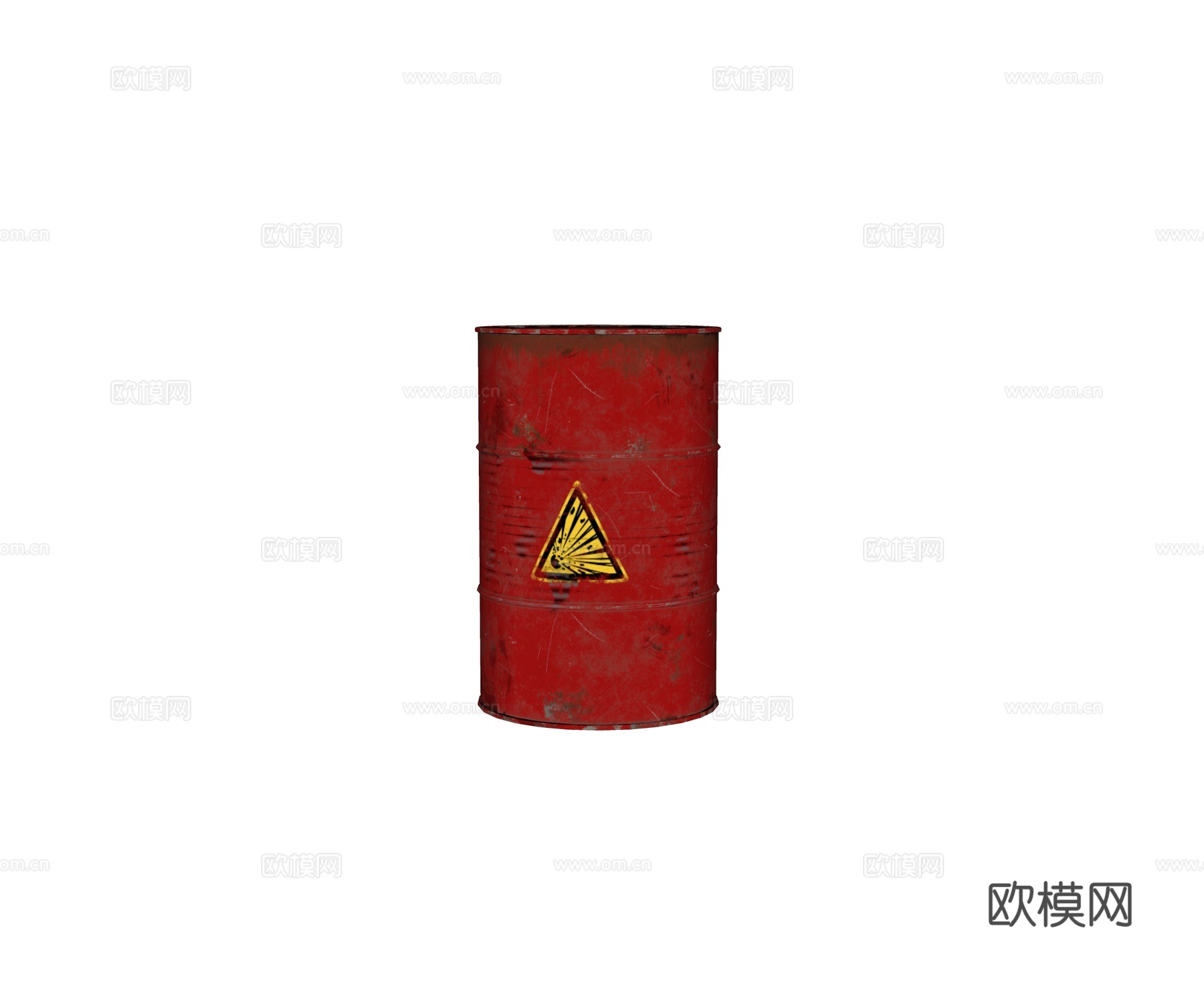 现代金属桶 易燃易爆金属桶 柴油机油桶su模型