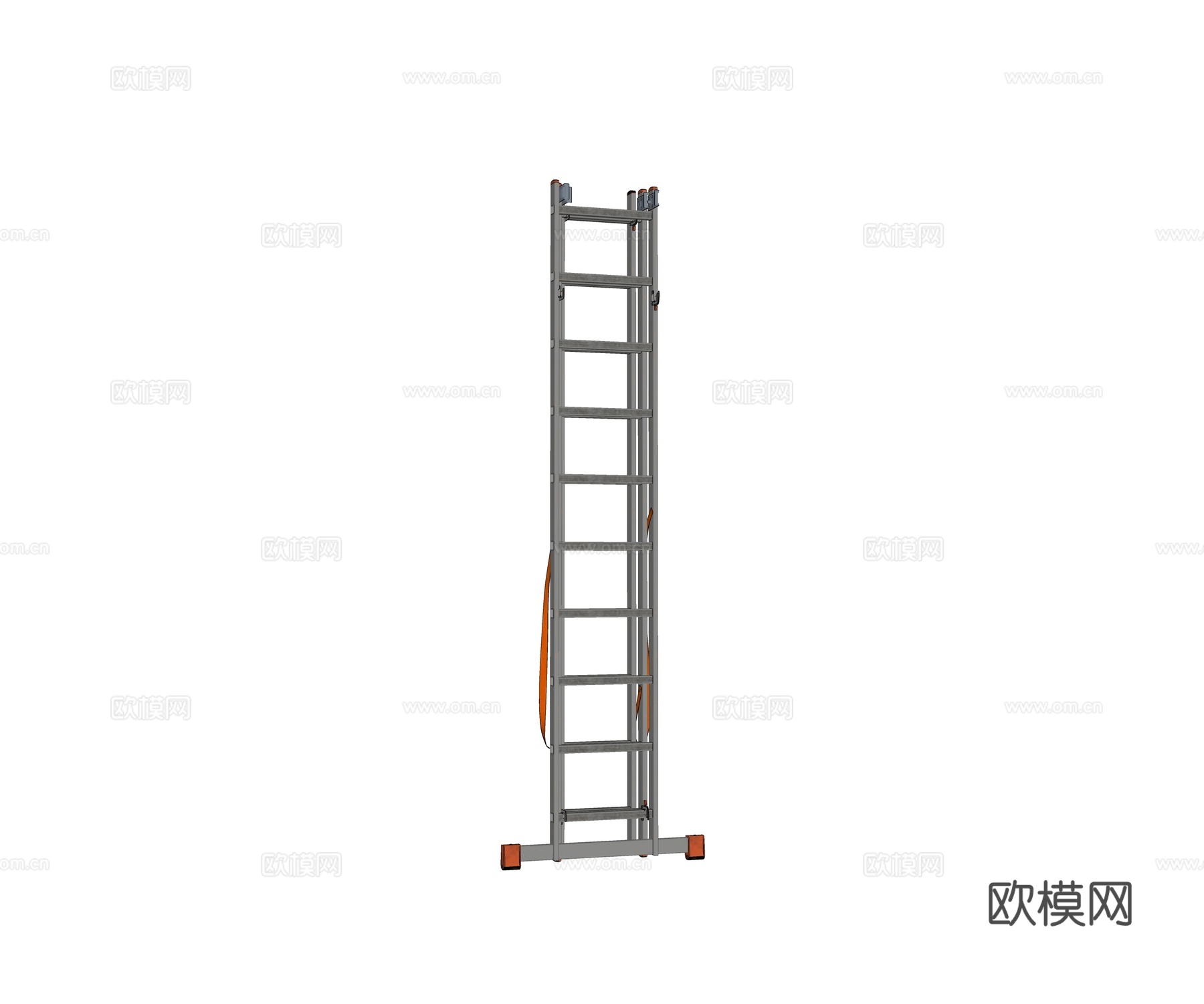 现代楼梯 梯子 人形梯子 爬墙爬坡金属折叠梯子su模型