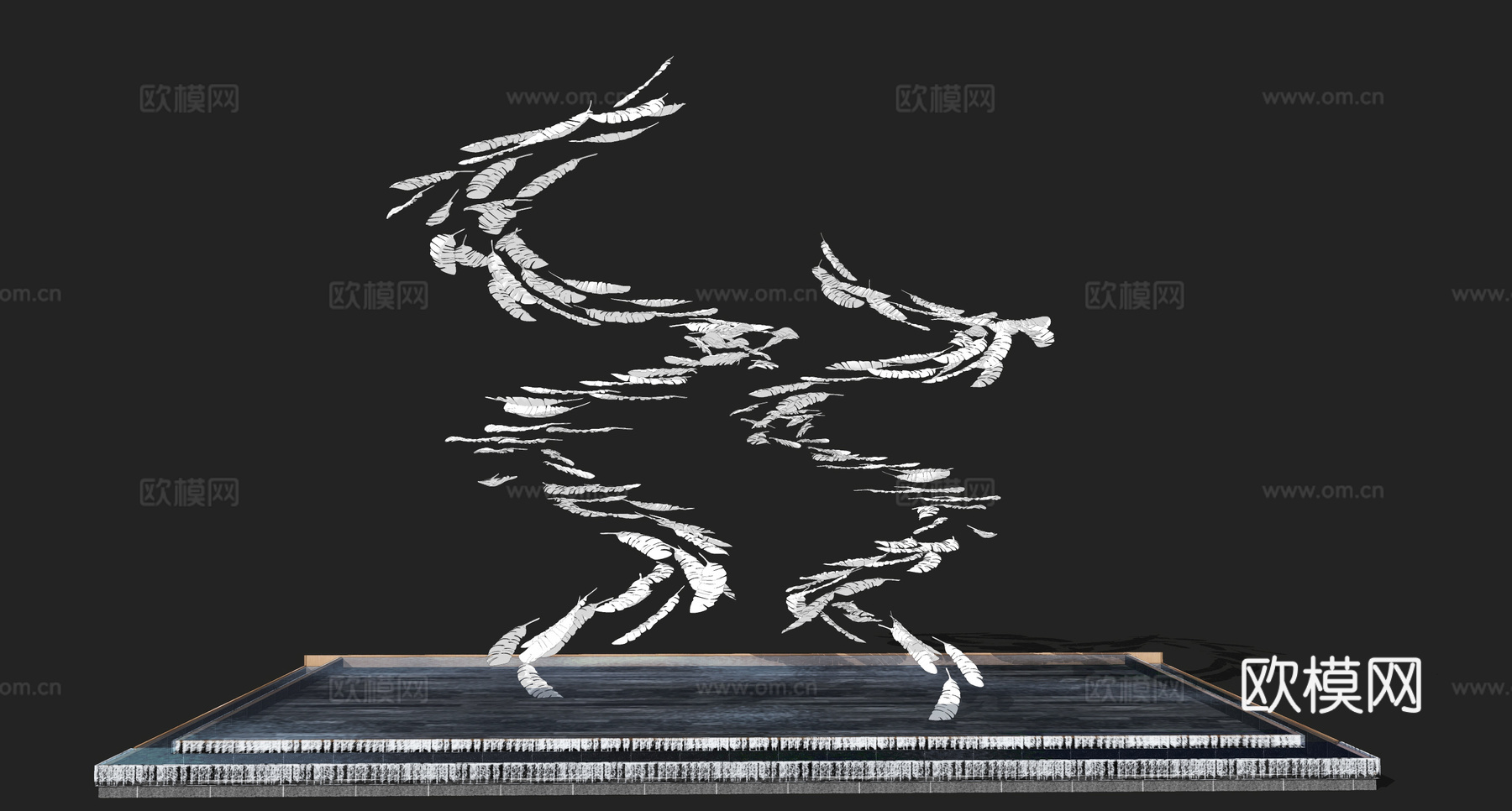 现代曲线流线螺旋小品su模型下载