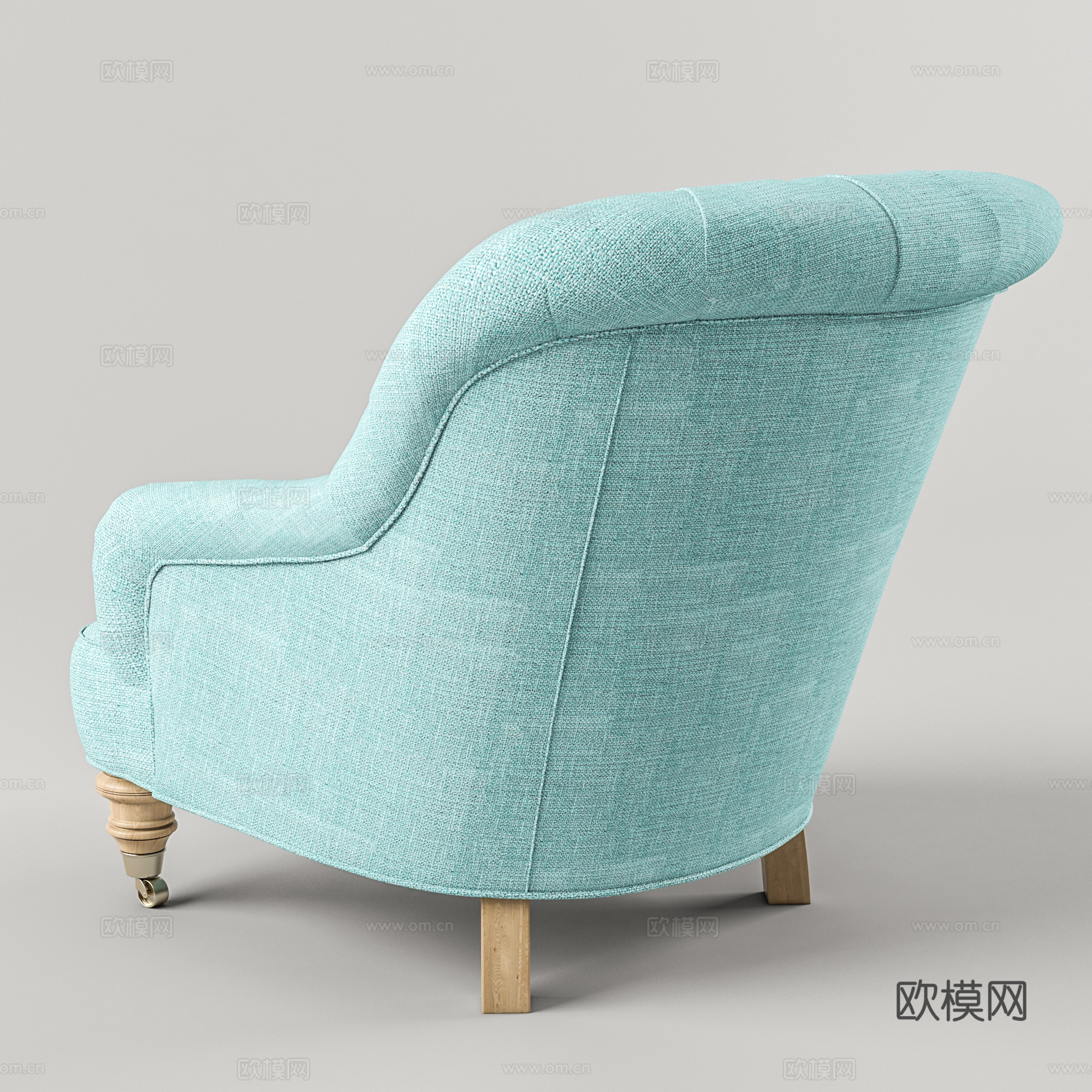 简欧单人沙发 布艺沙发 休闲沙发3d模型