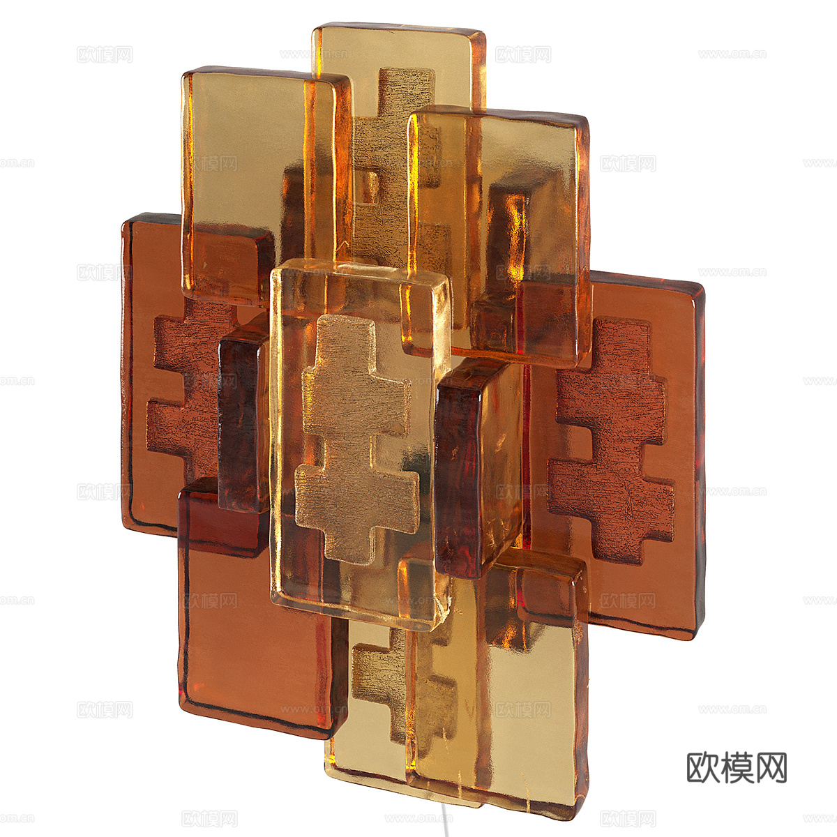 现代意式墙饰玻璃装饰壁灯3d模型