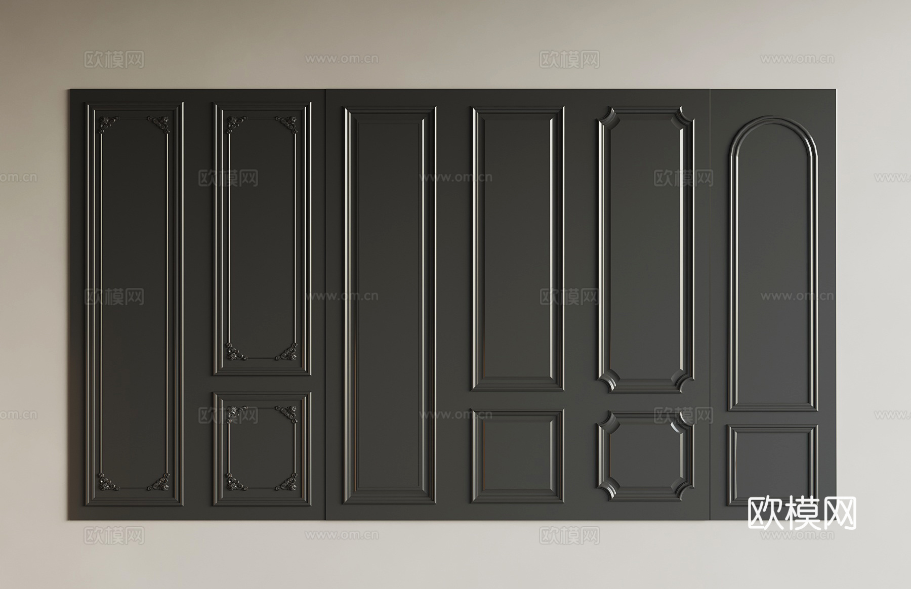 法式护墙板3d模型